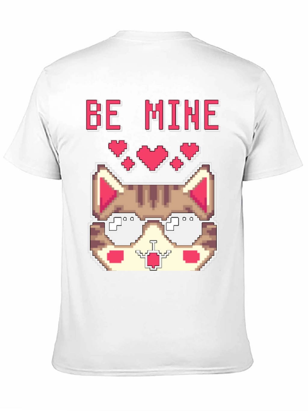 Pixel Cat Valentines Day T-Shirt - Be Mine!