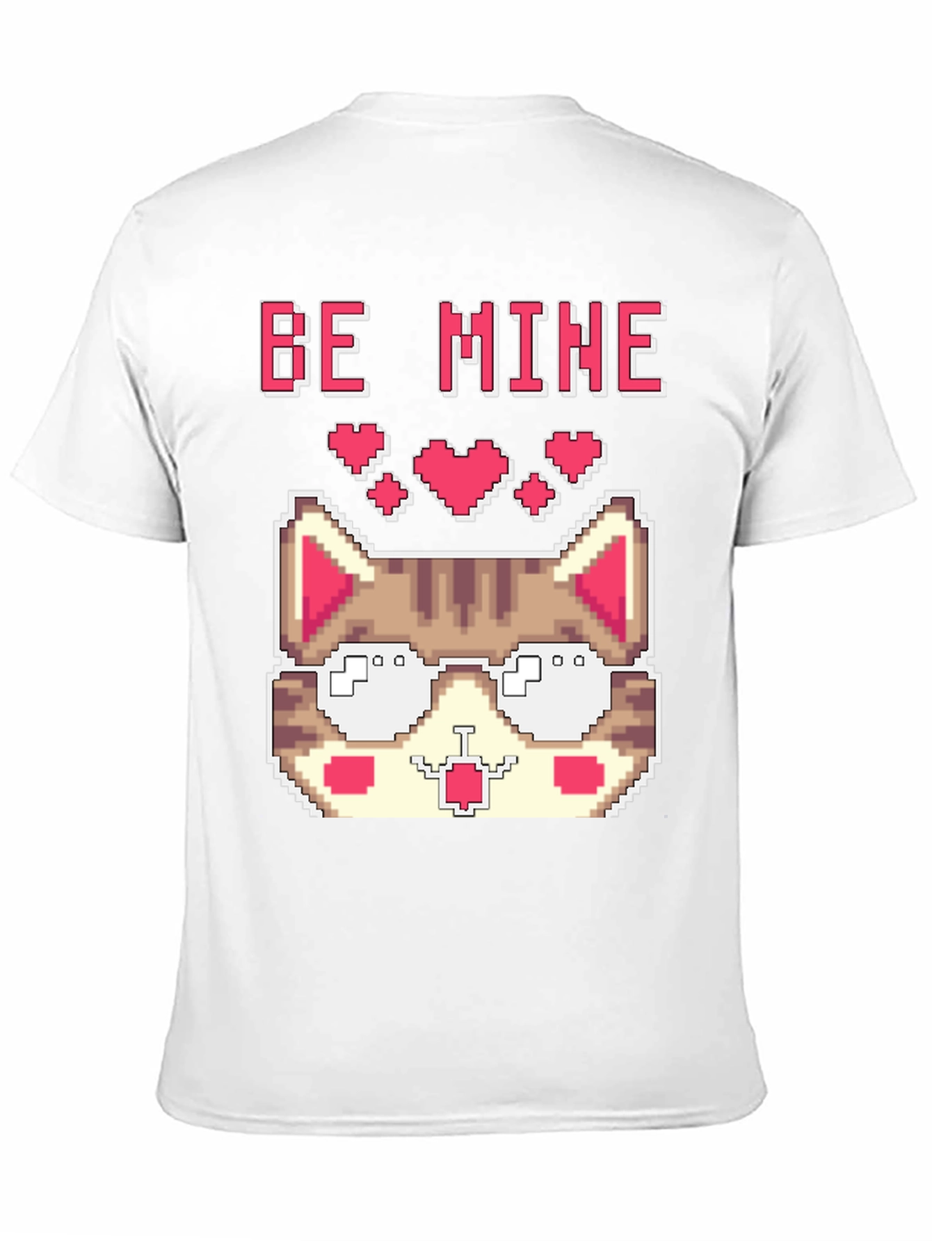 Pixel Cat Valentines Day T-Shirt - Be Mine!