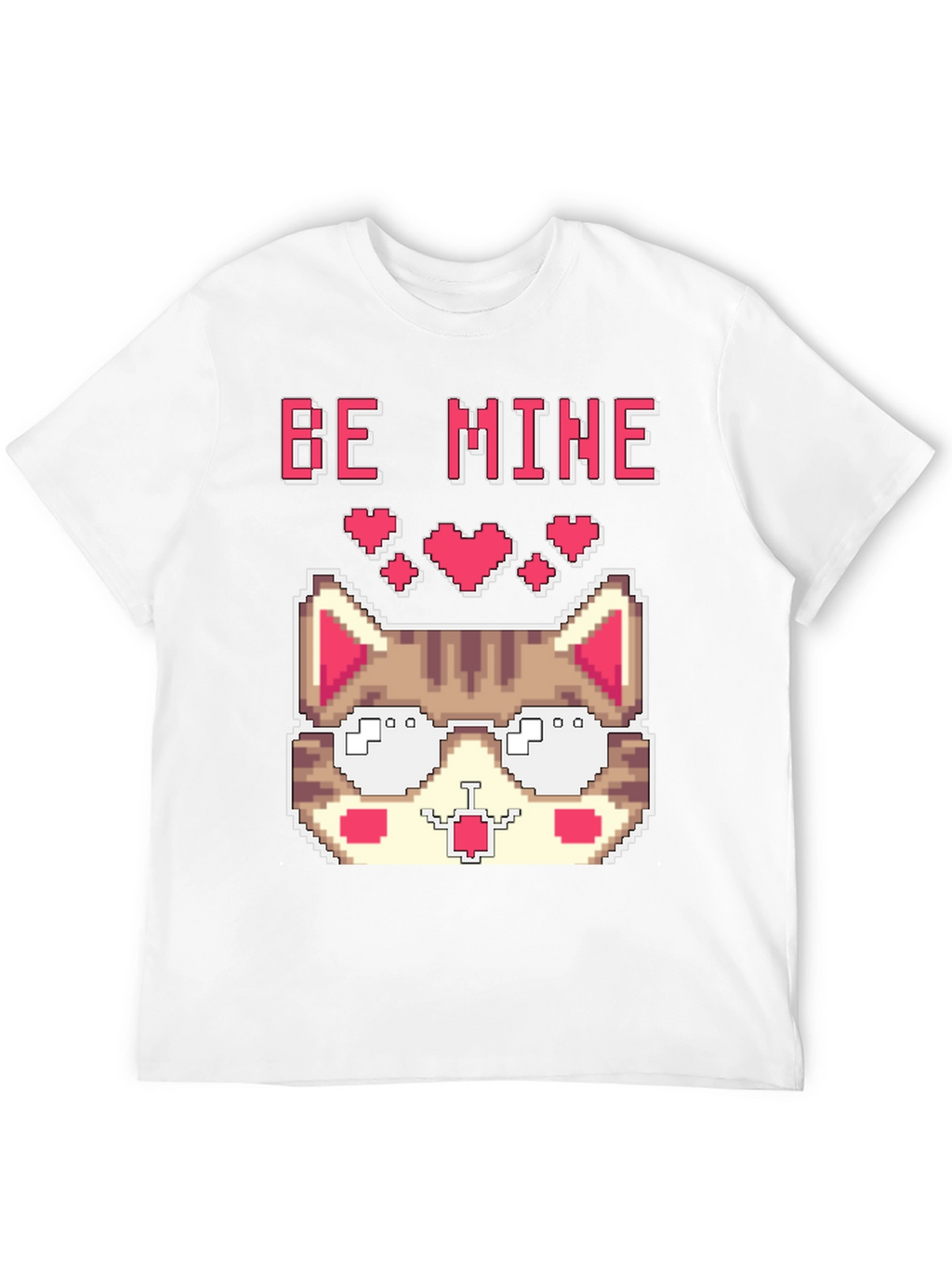 Pixel Cat Valentines Day T-Shirt - Be Mine!