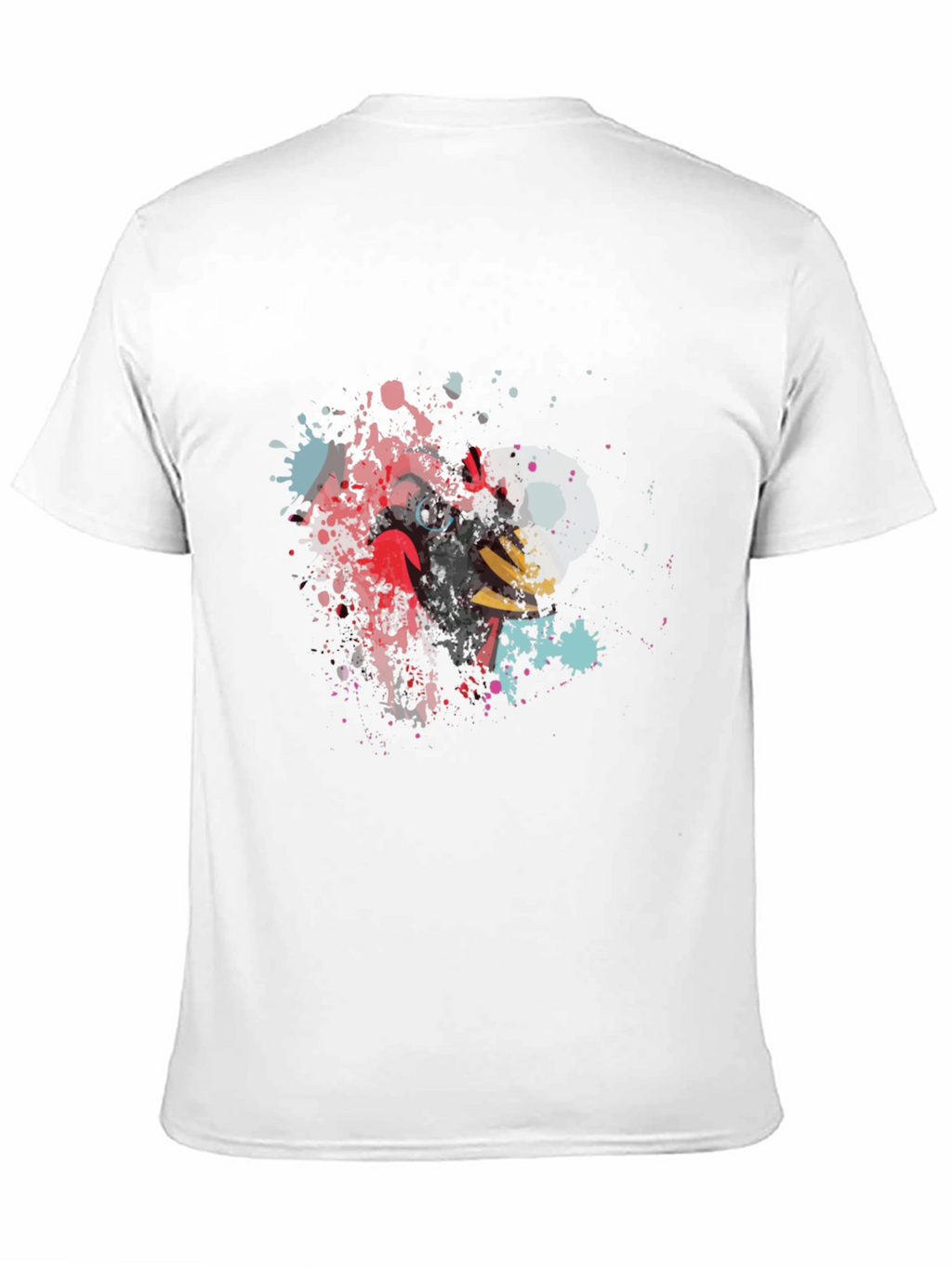 Mens Black T-Shirt with Abstract Cardinal Bird Design