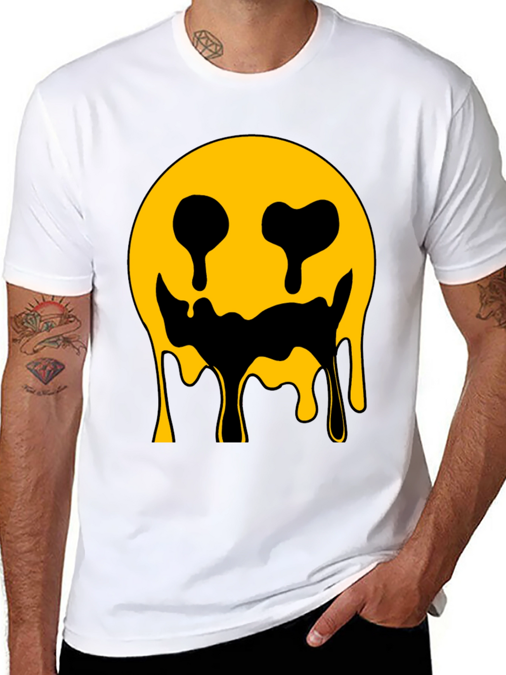 Dripping Smiley Face Graphic Tee