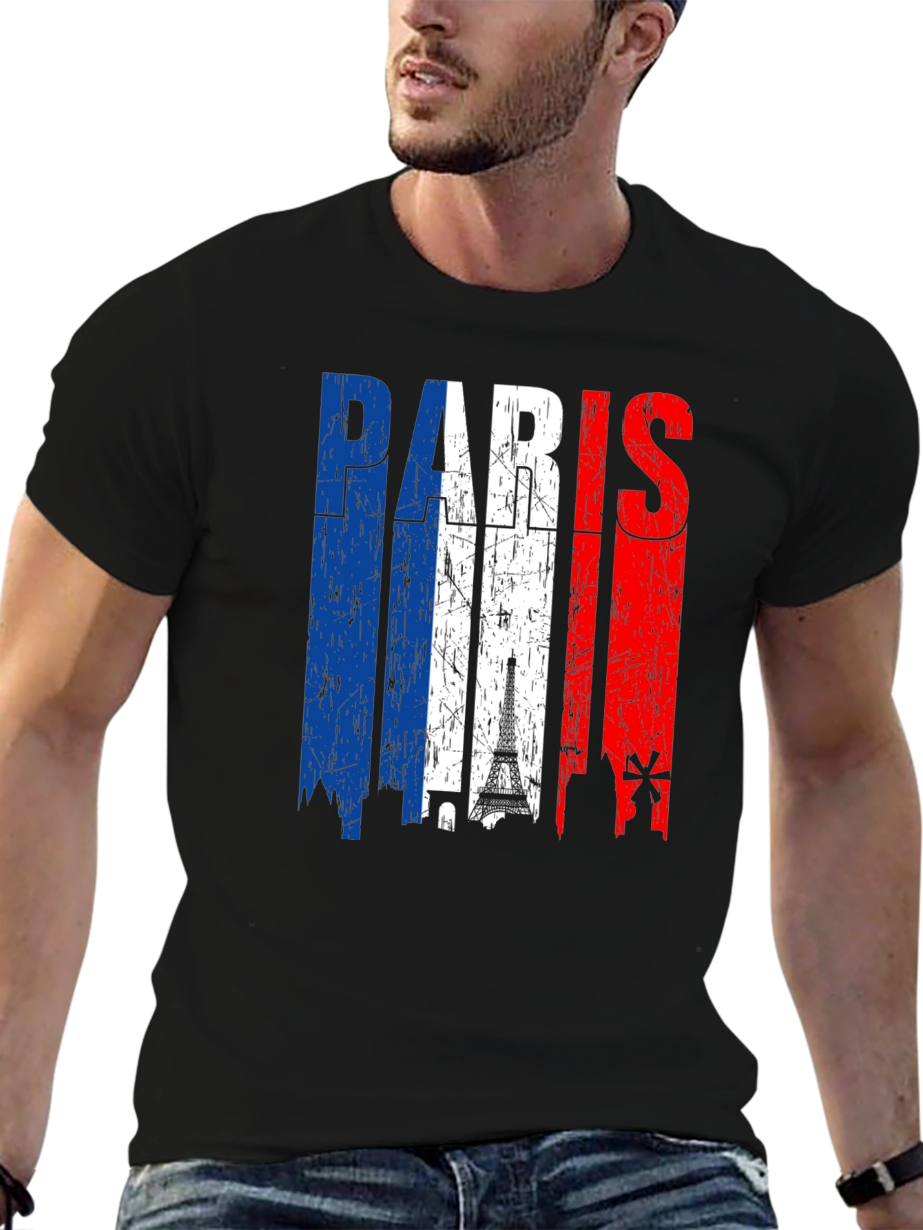 Paris France Flag Graphic Tee