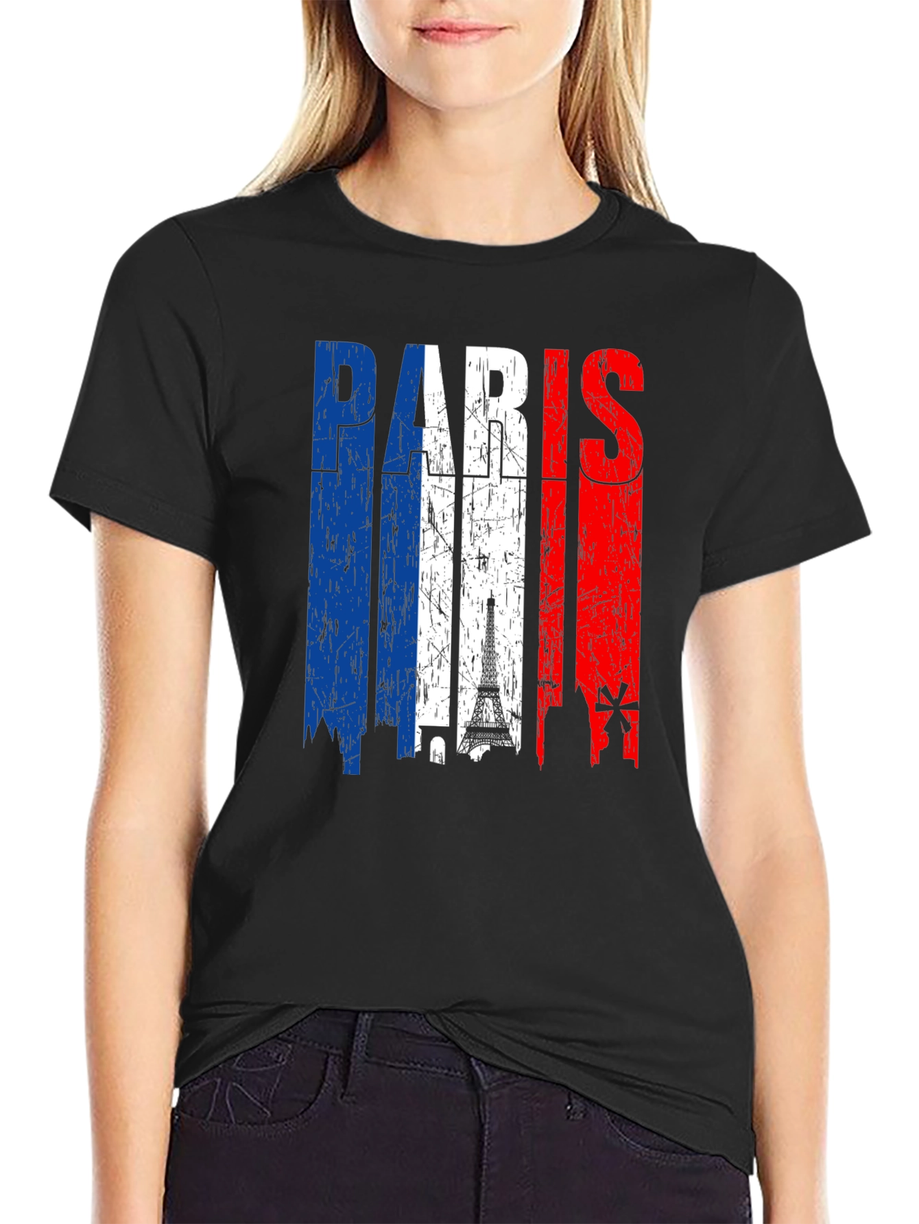Paris France Flag Graphic Tee