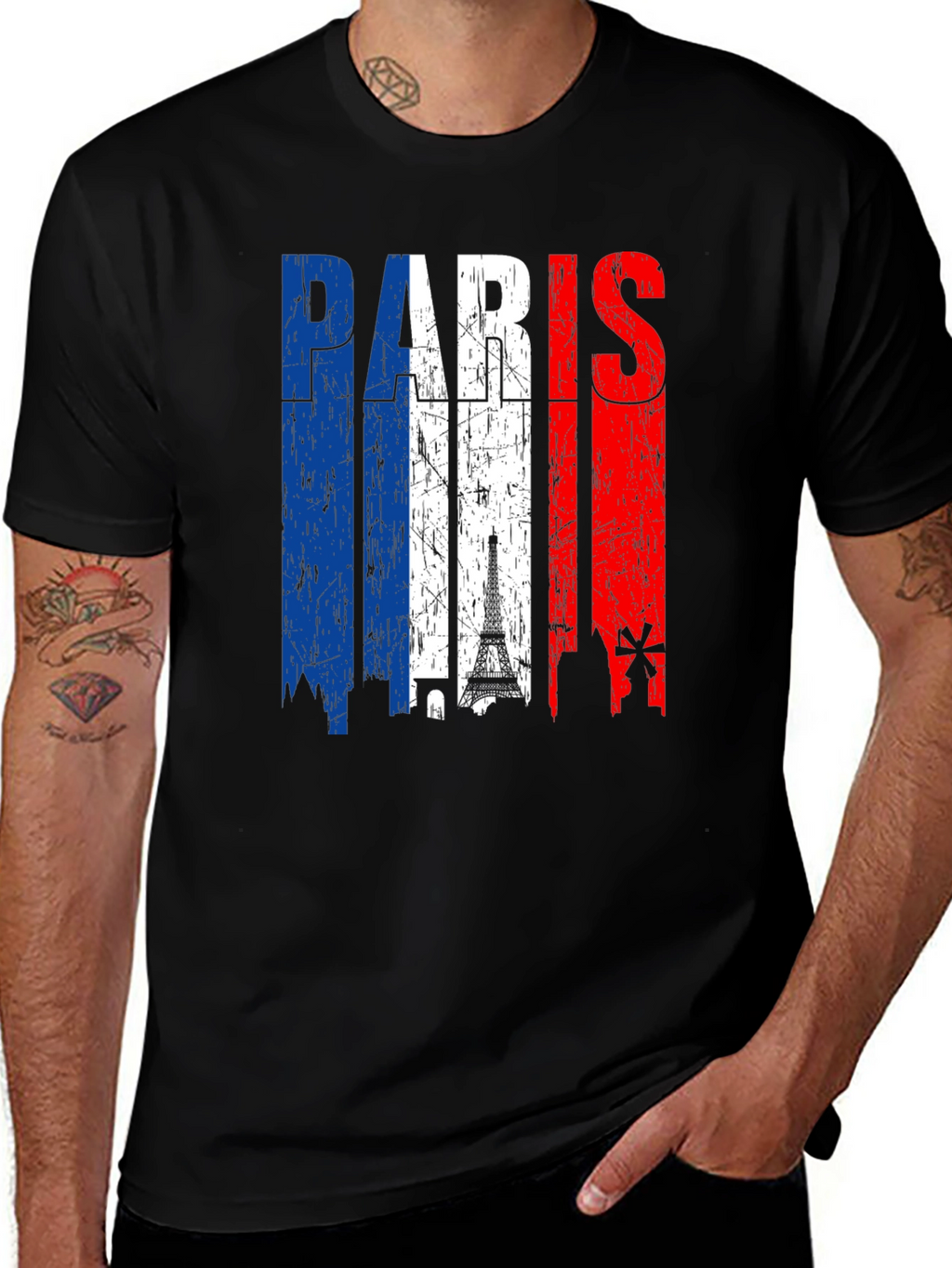 Paris France Flag Graphic Tee
