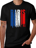 Paris France Flag Graphic Tee