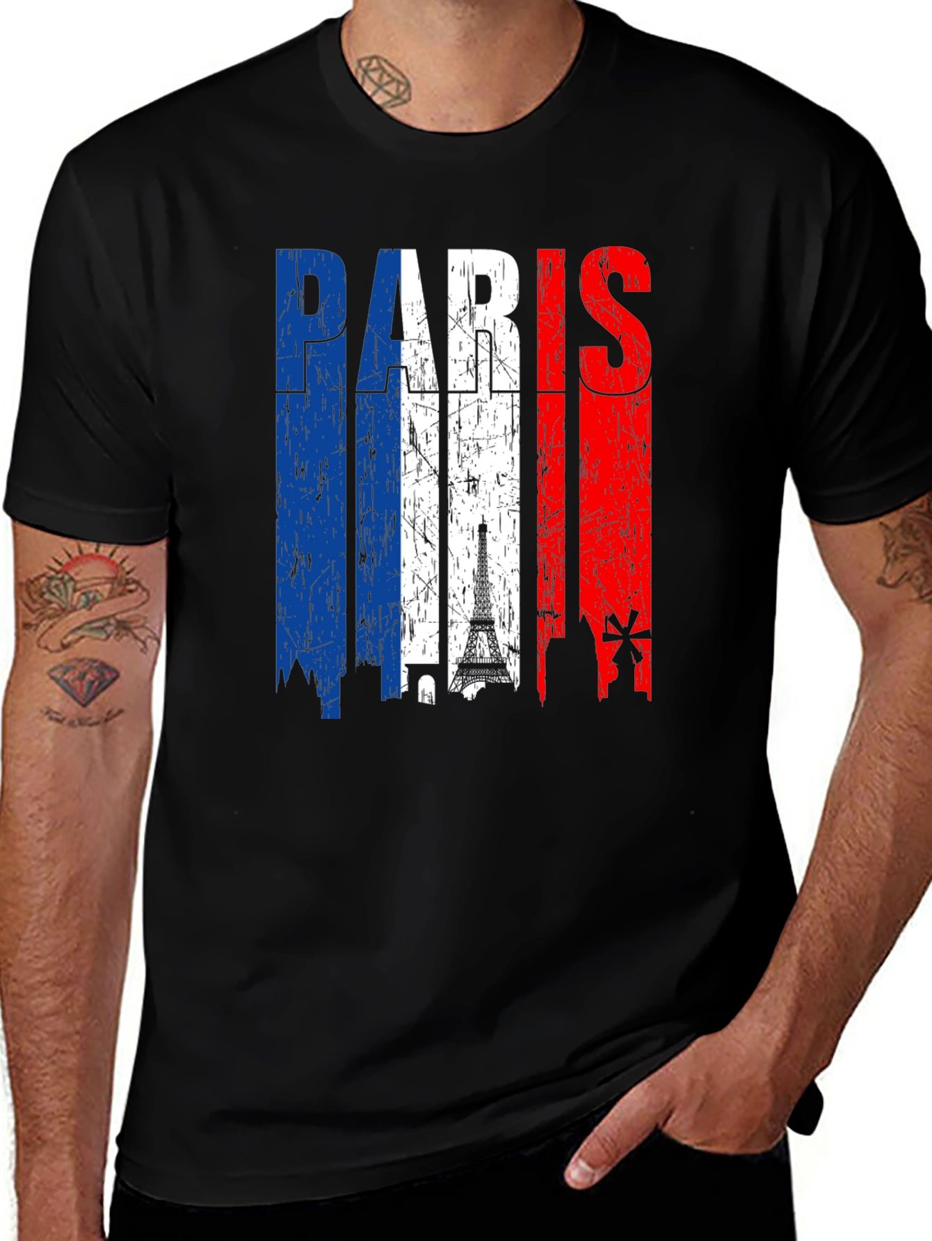 Paris France Flag Graphic Tee