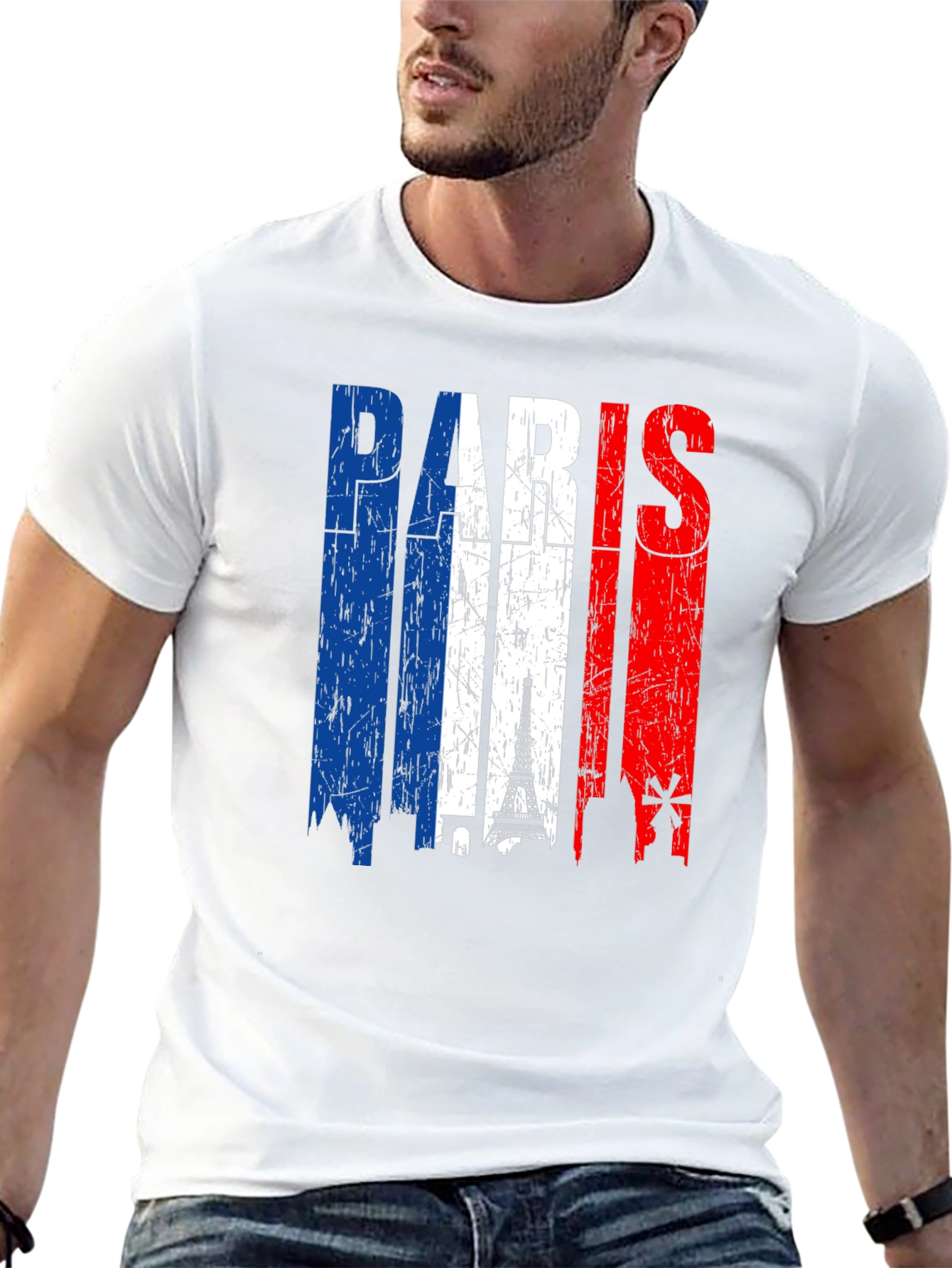 Paris France Flag Graphic Tee