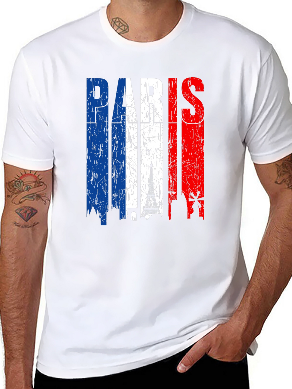 Paris France Flag Graphic Tee