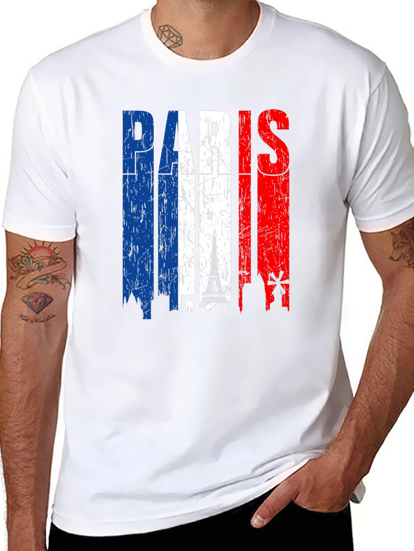 Paris France Flag Graphic Tee