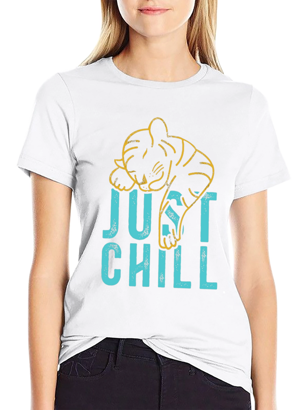 Just Chill Graphic Tee - Lazy Tiger Design