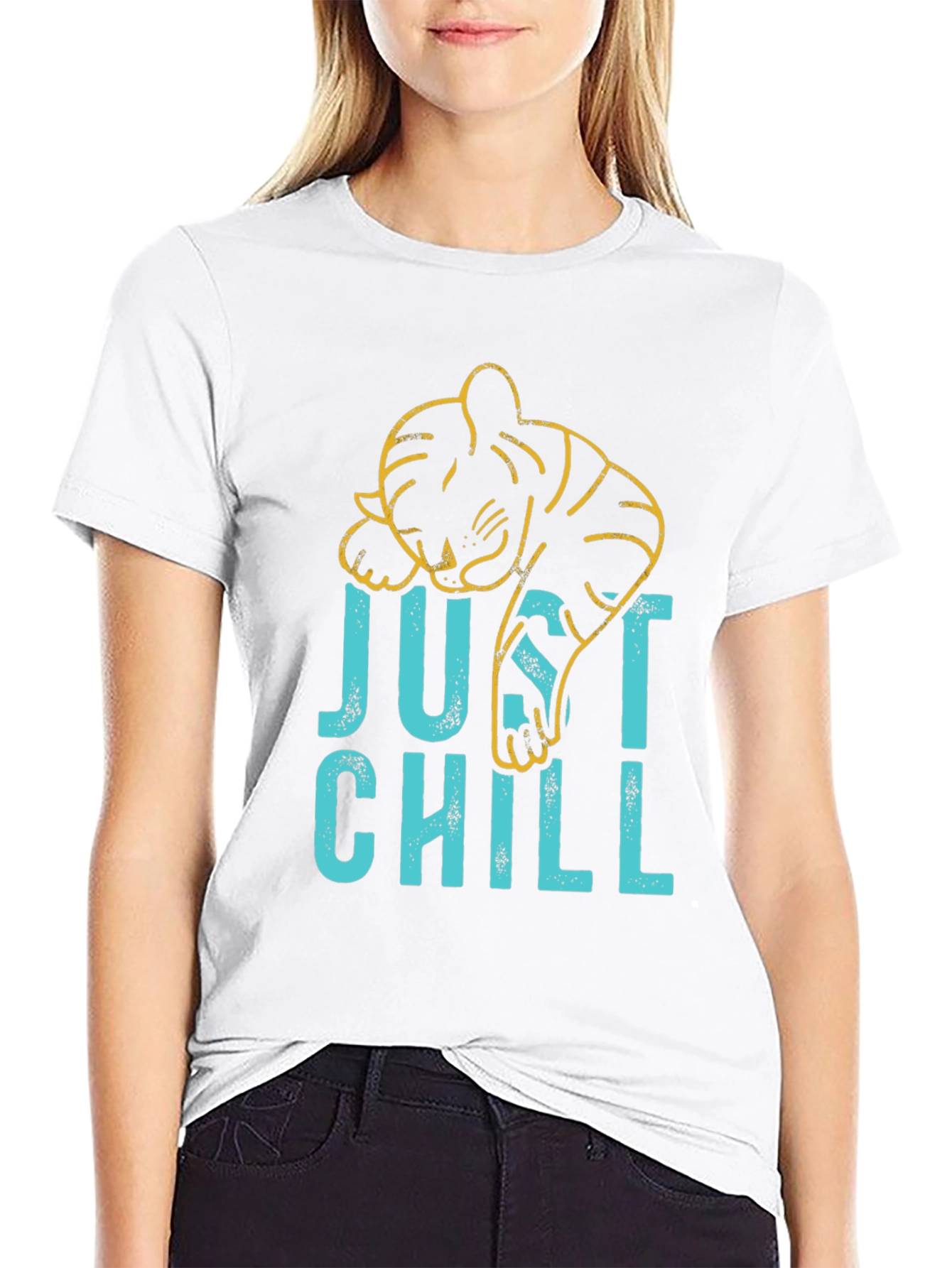 Just Chill Graphic Tee - Lazy Tiger Design