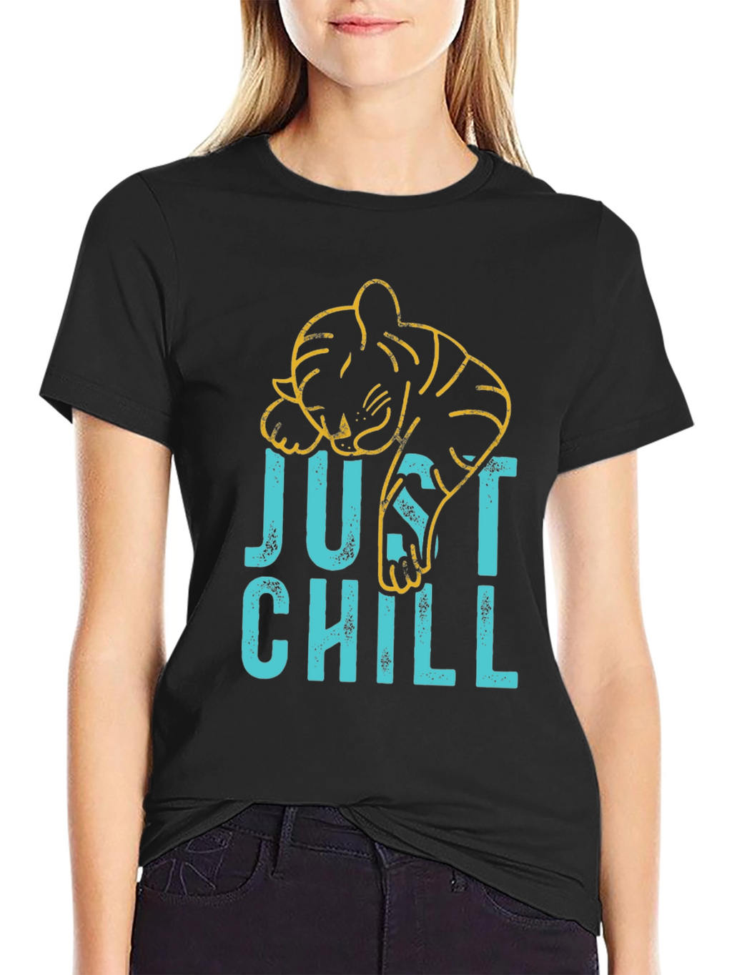 Just Chill Graphic Tee - Lazy Tiger Design