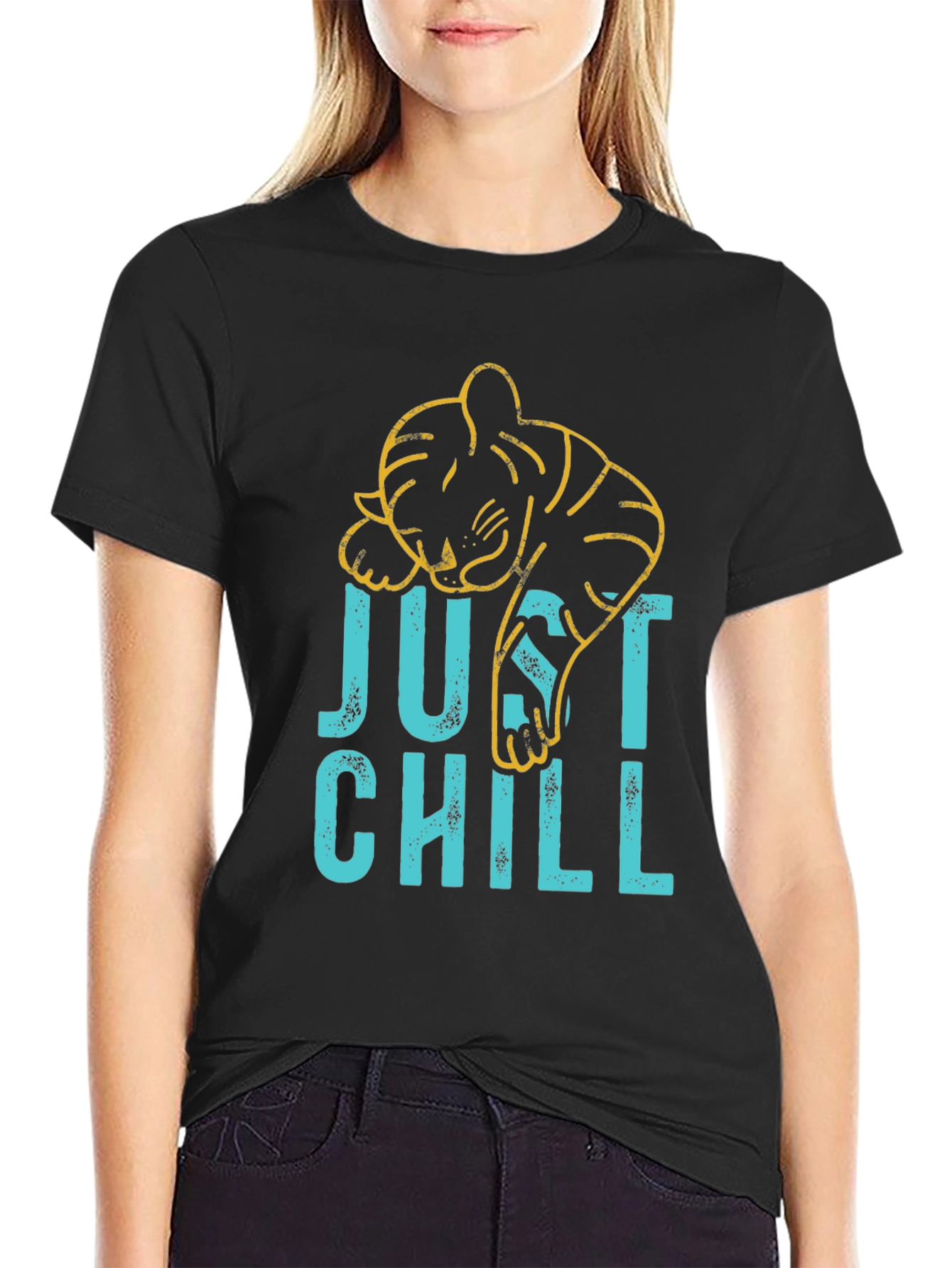 Just Chill Graphic Tee - Lazy Tiger Design