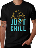 Just Chill Graphic Tee - Lazy Tiger Design