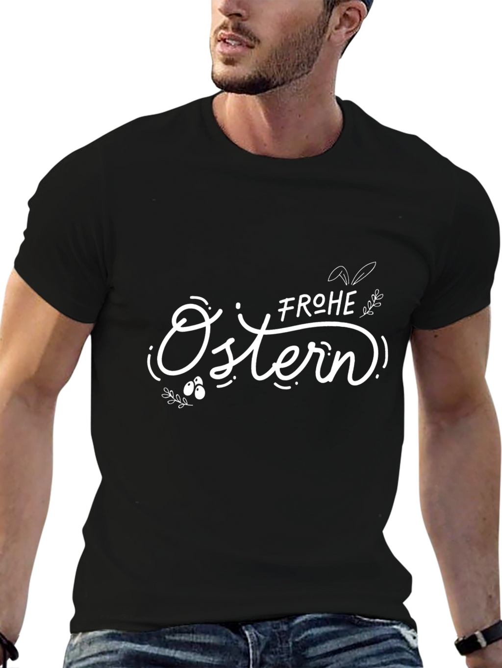 Frohe Ostern Easter Black T-Shirt