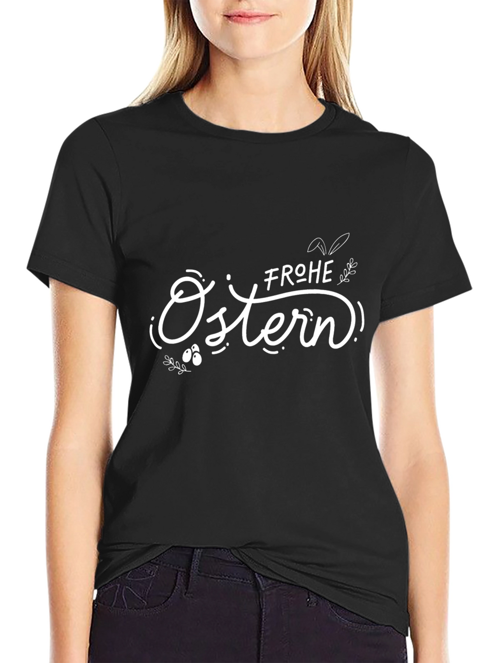 Frohe Ostern Easter Black T-Shirt