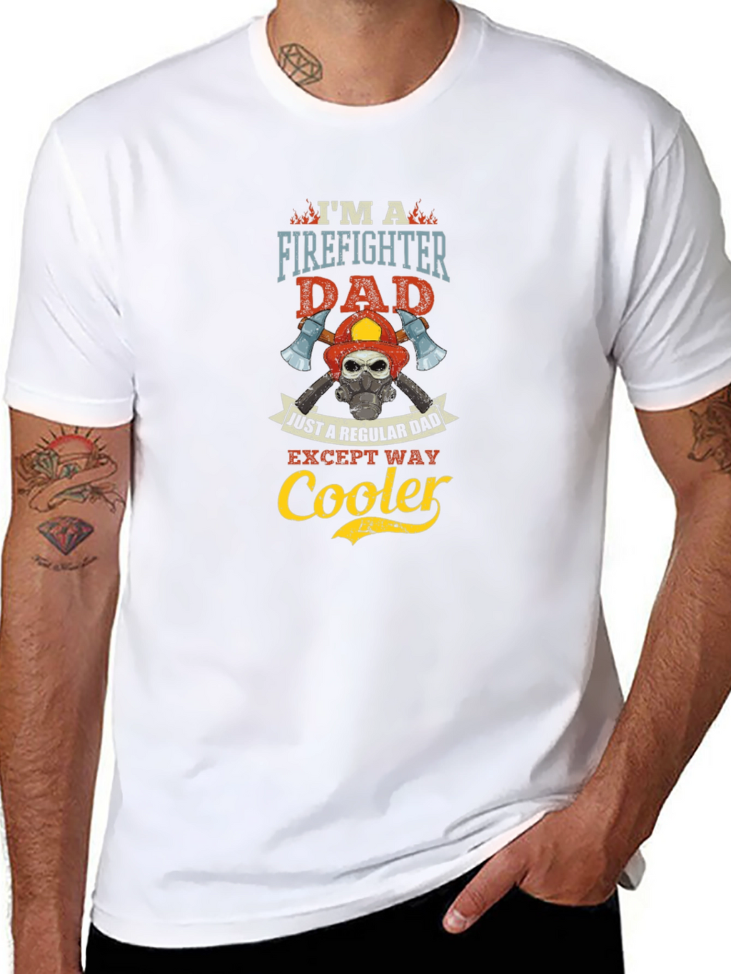 Firefighter Dad T-Shirt: Regular Dad Except Way Cooler