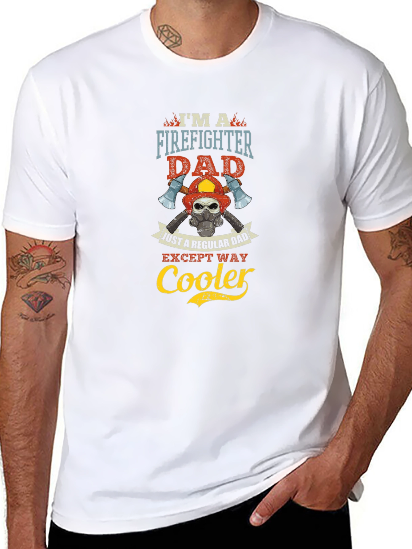 Firefighter Dad T-Shirt: Regular Dad Except Way Cooler