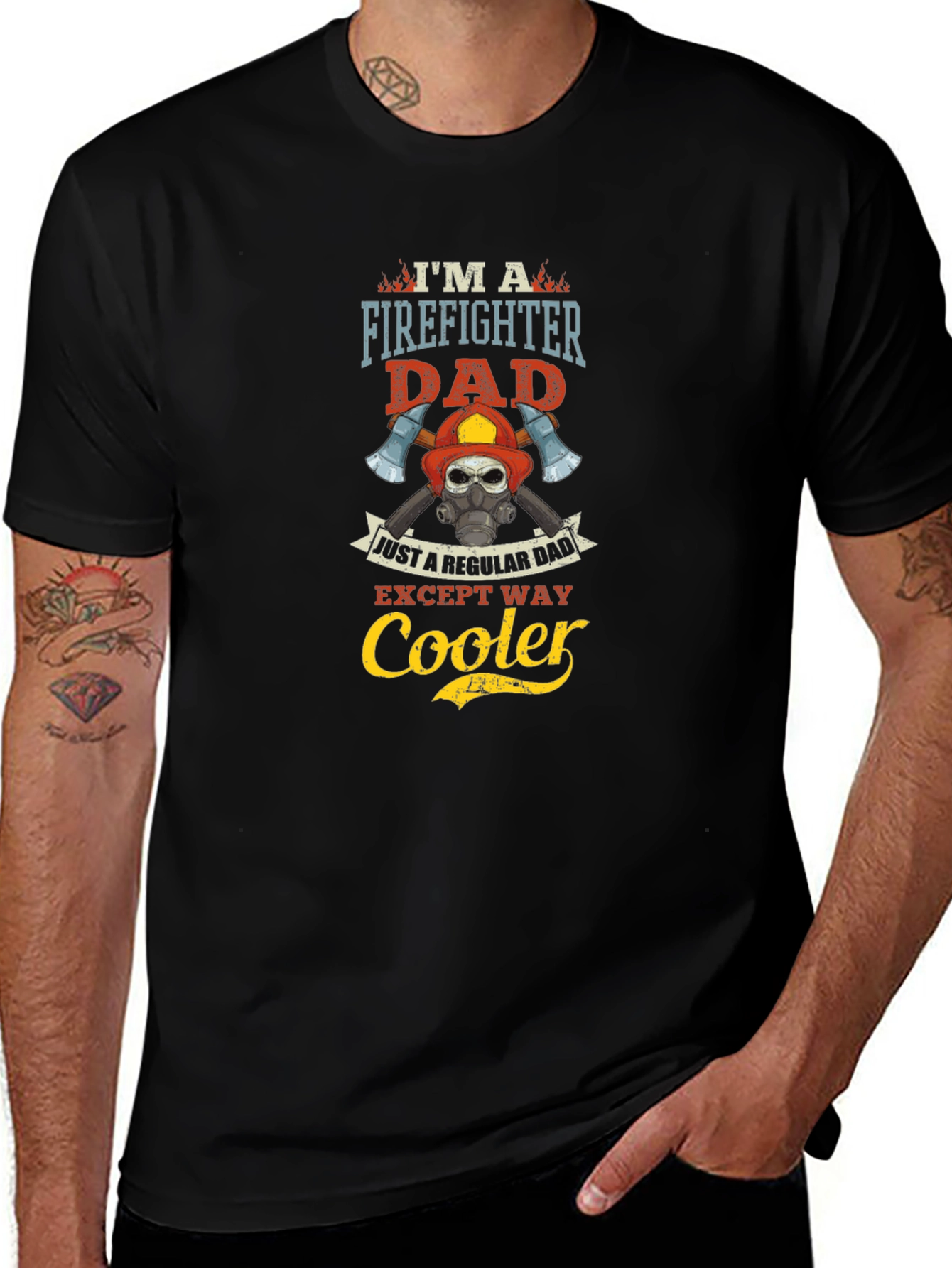 Firefighter Dad T-Shirt: Regular Dad Except Way Cooler