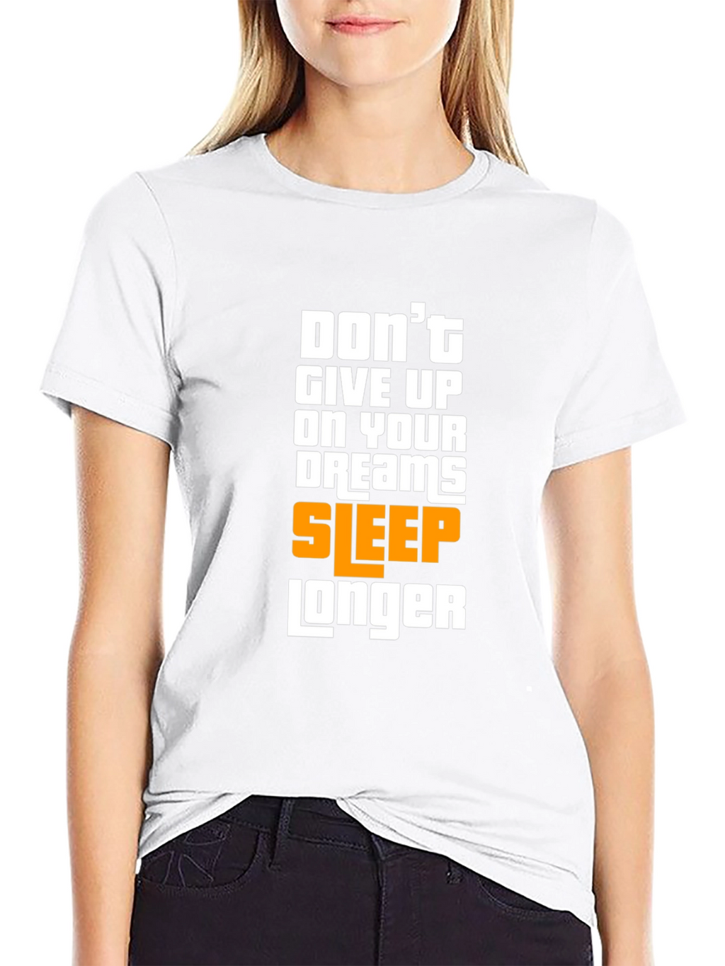Humorous Sleep Longer Graphic T-Shirt