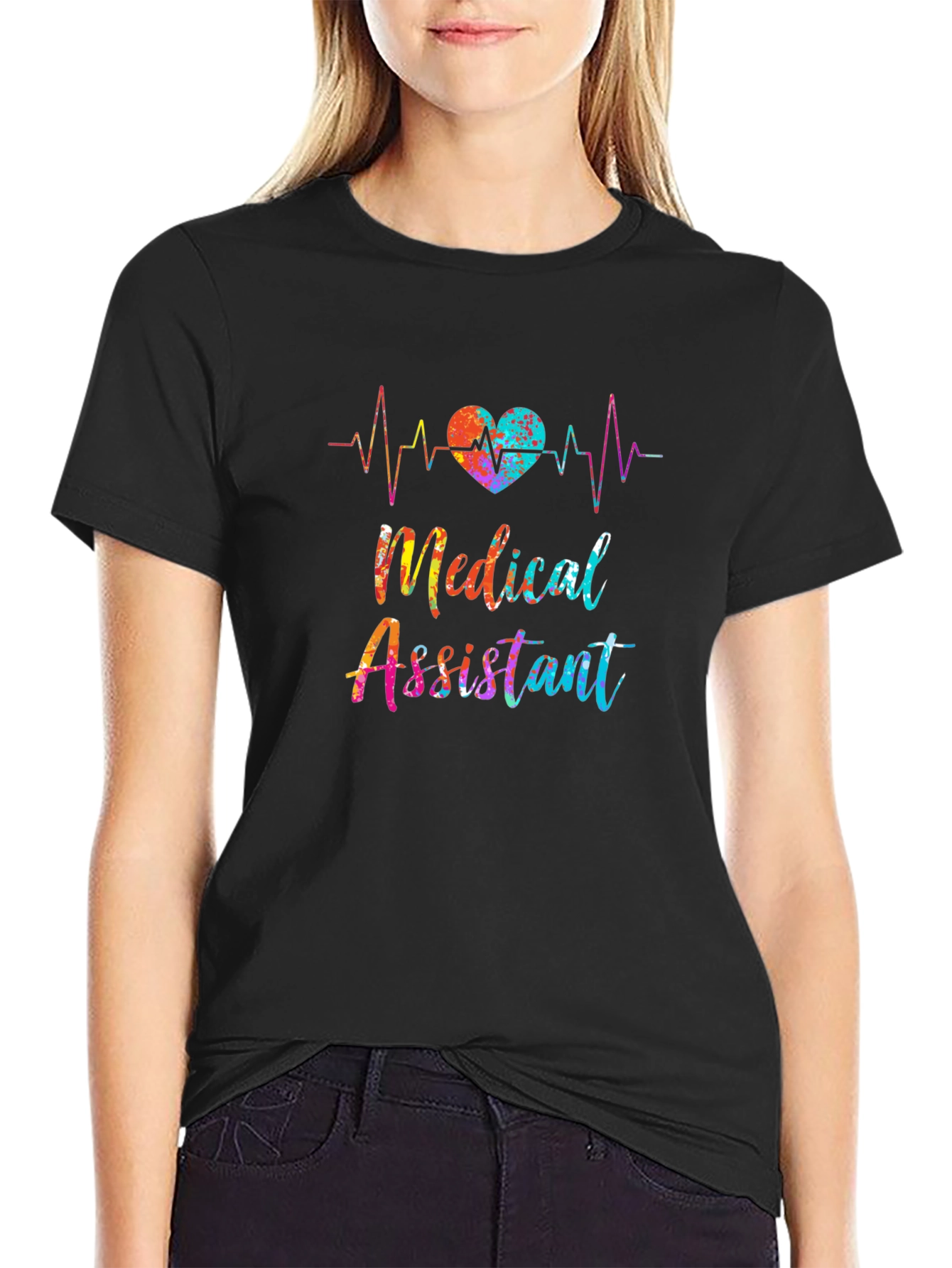 Medical Assistant Heartbeat Graphic T-Shirt