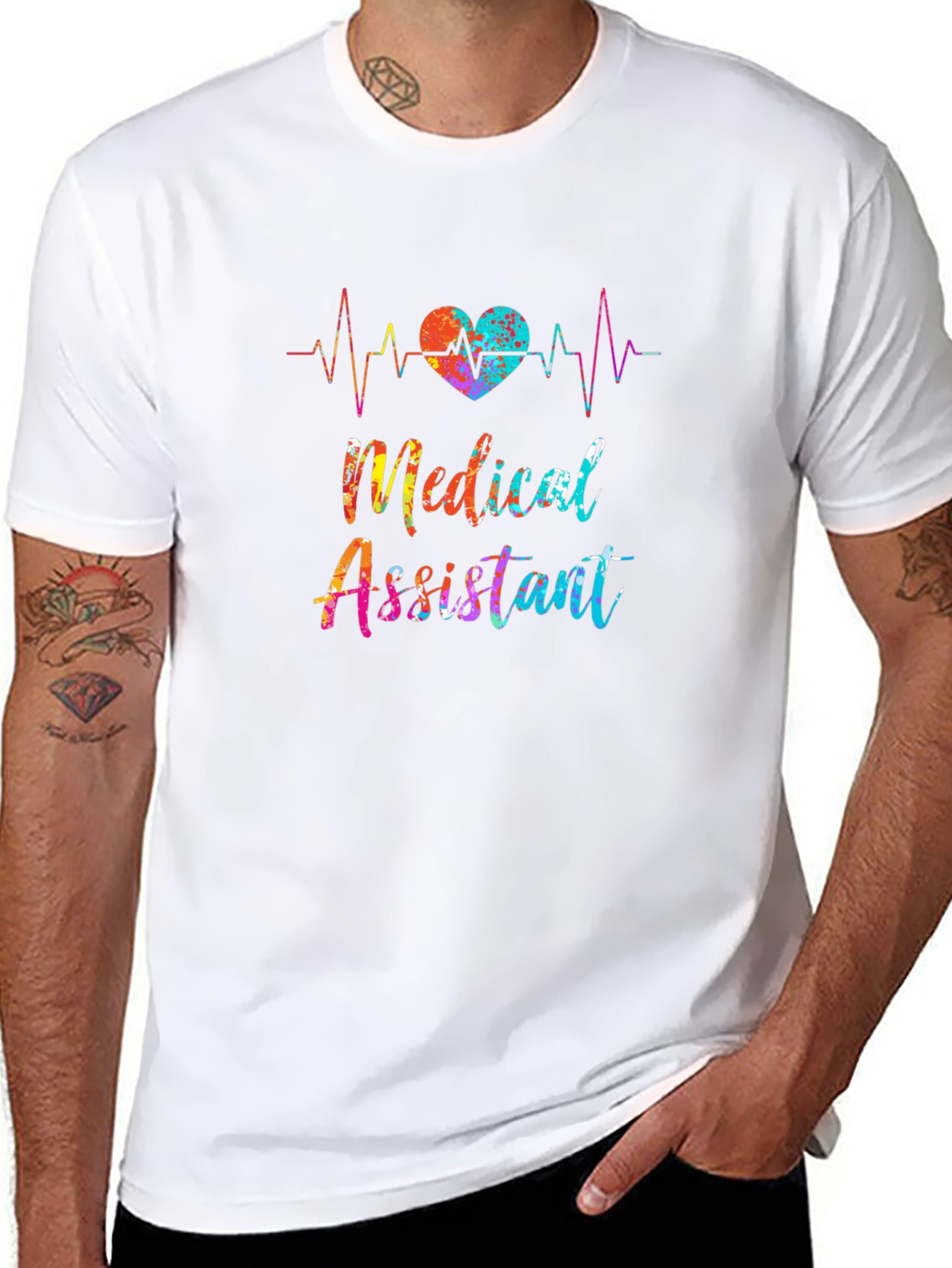 Medical Assistant Heartbeat Graphic T-Shirt