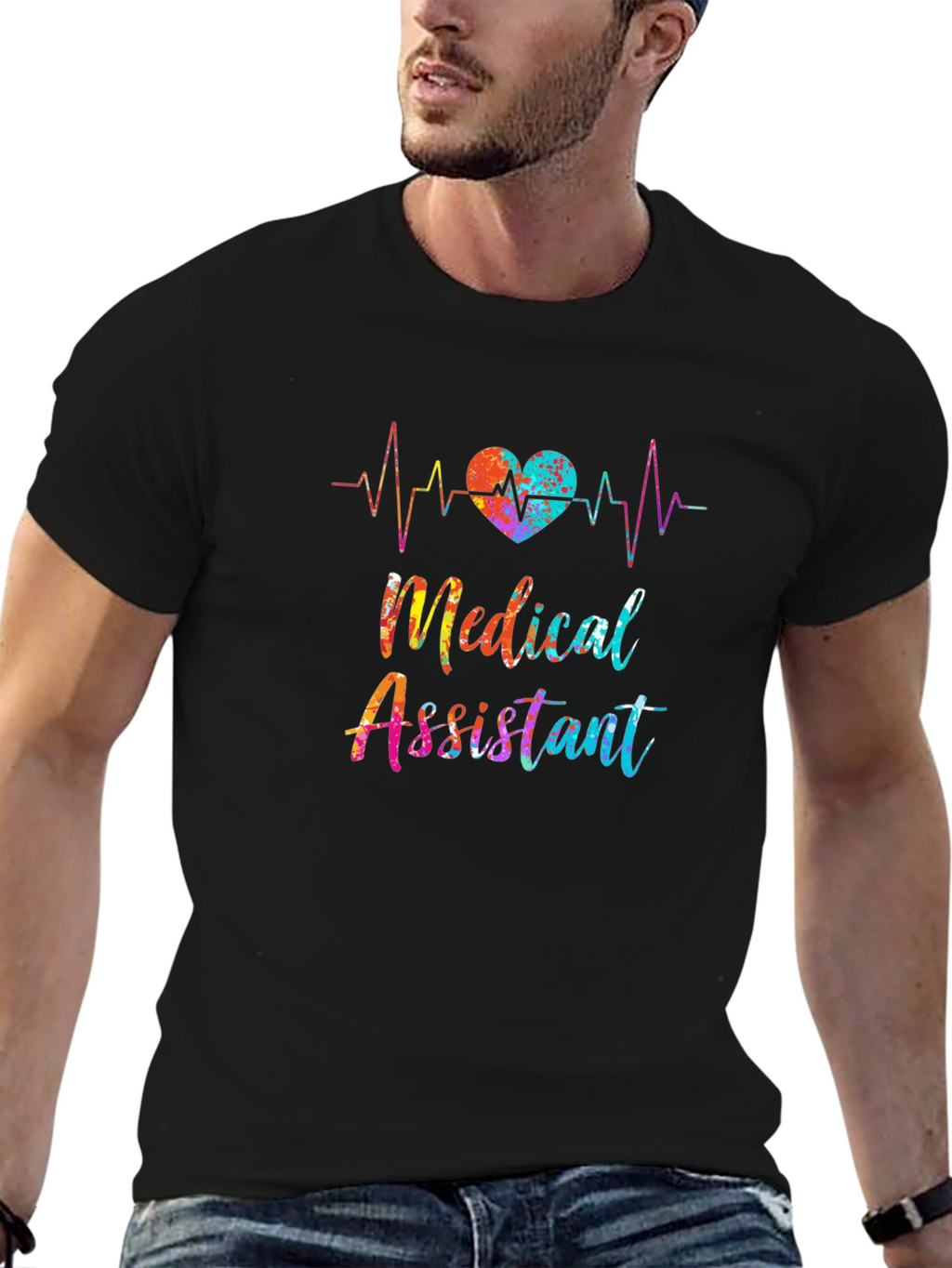 Medical Assistant Heartbeat Graphic T-Shirt