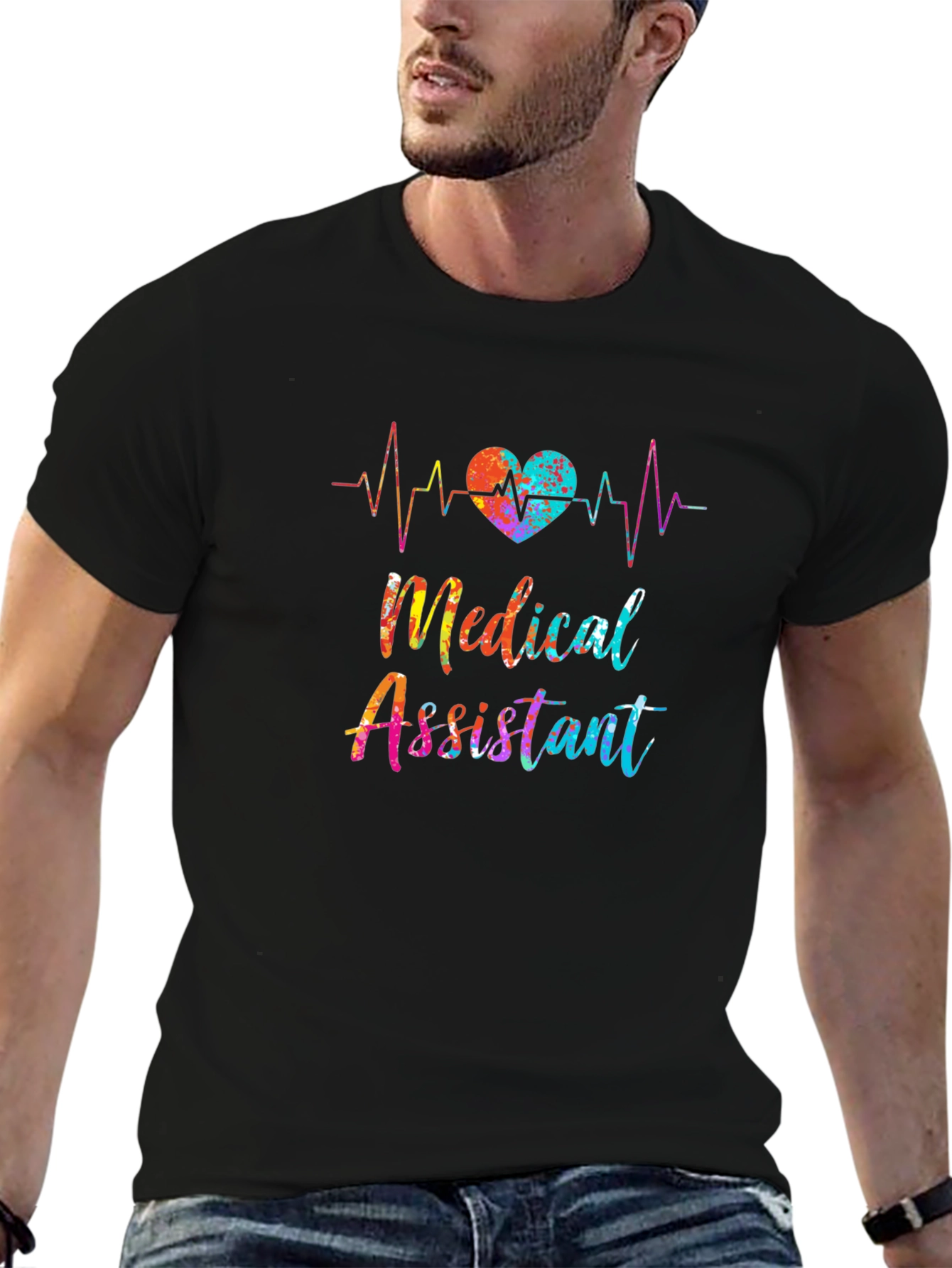 Medical Assistant Heartbeat Graphic T-Shirt
