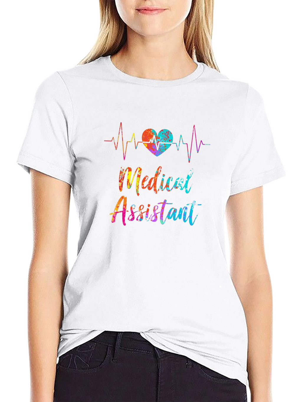Medical Assistant Heartbeat Graphic T-Shirt