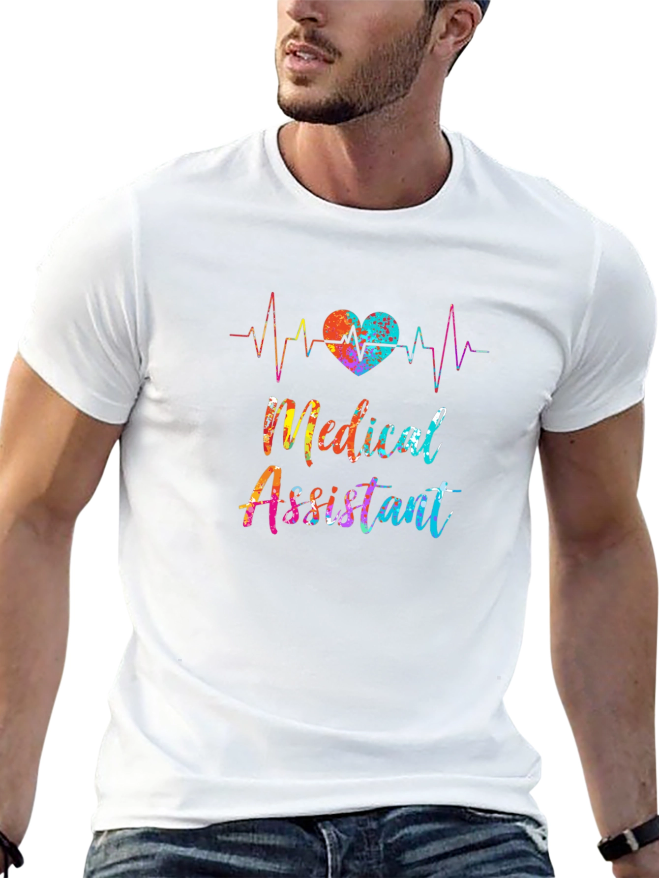 Medical Assistant Heartbeat Graphic T-Shirt