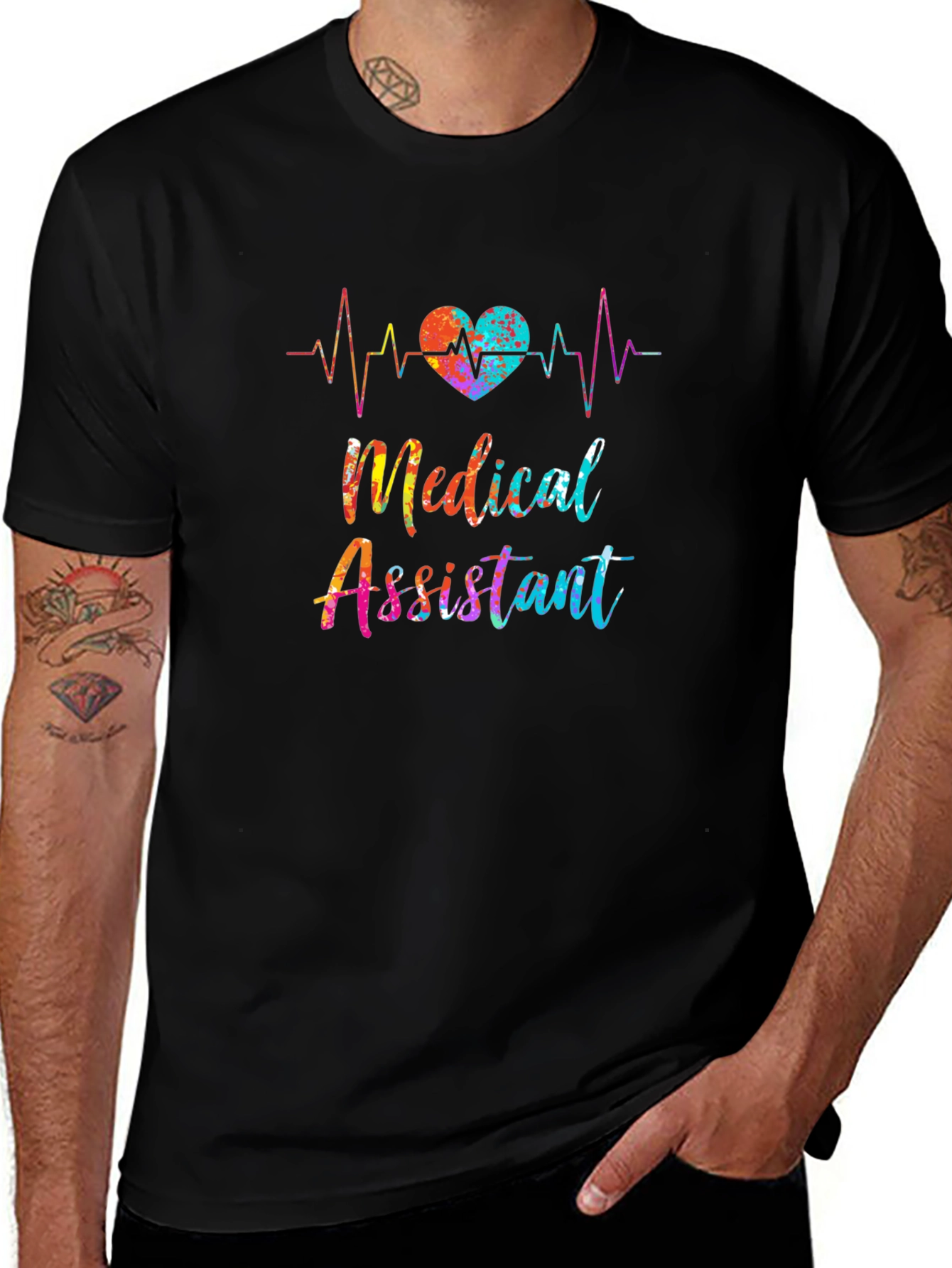 Medical Assistant Heartbeat Graphic T-Shirt
