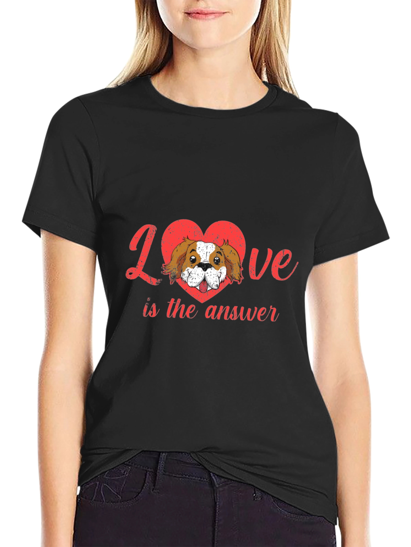 Love is the Answer Dog Heart Tee