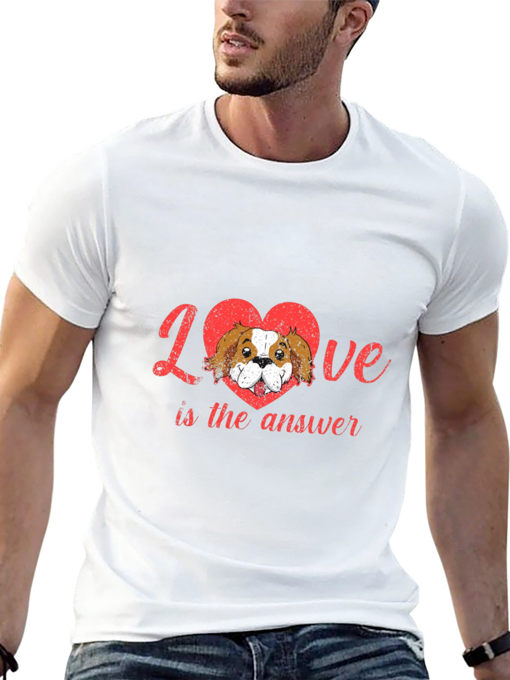 Love is the Answer Dog Heart Tee