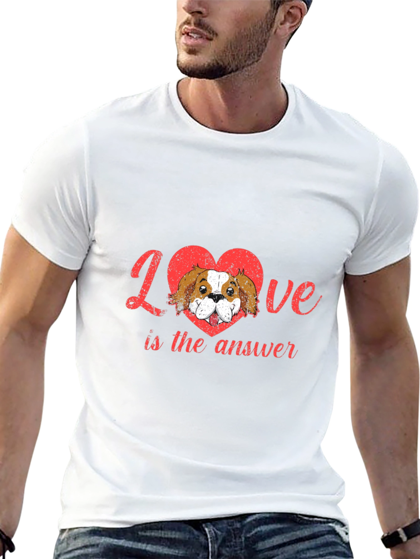 Love is the Answer Dog Heart Tee