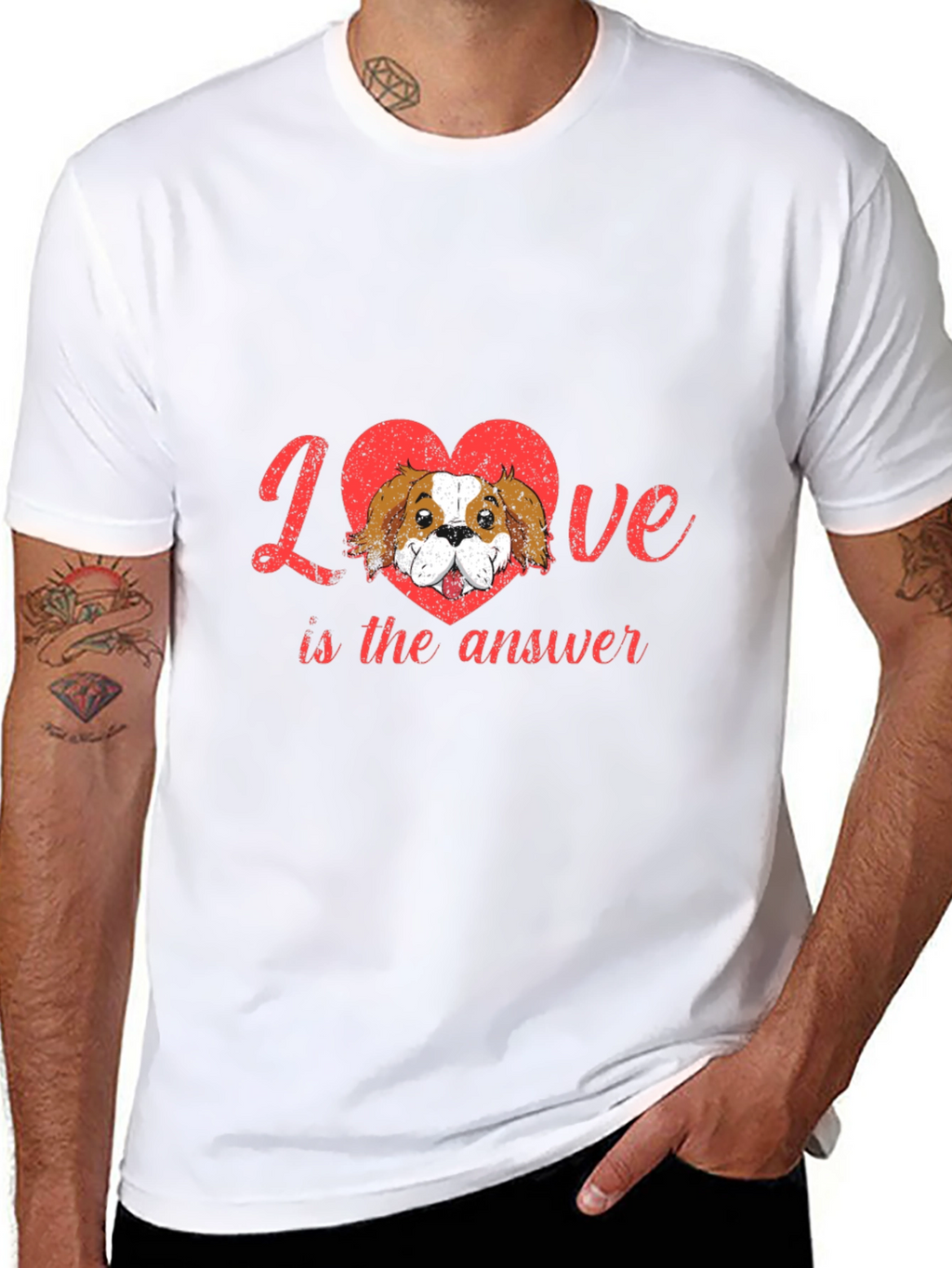 Love is the Answer Dog Heart Tee