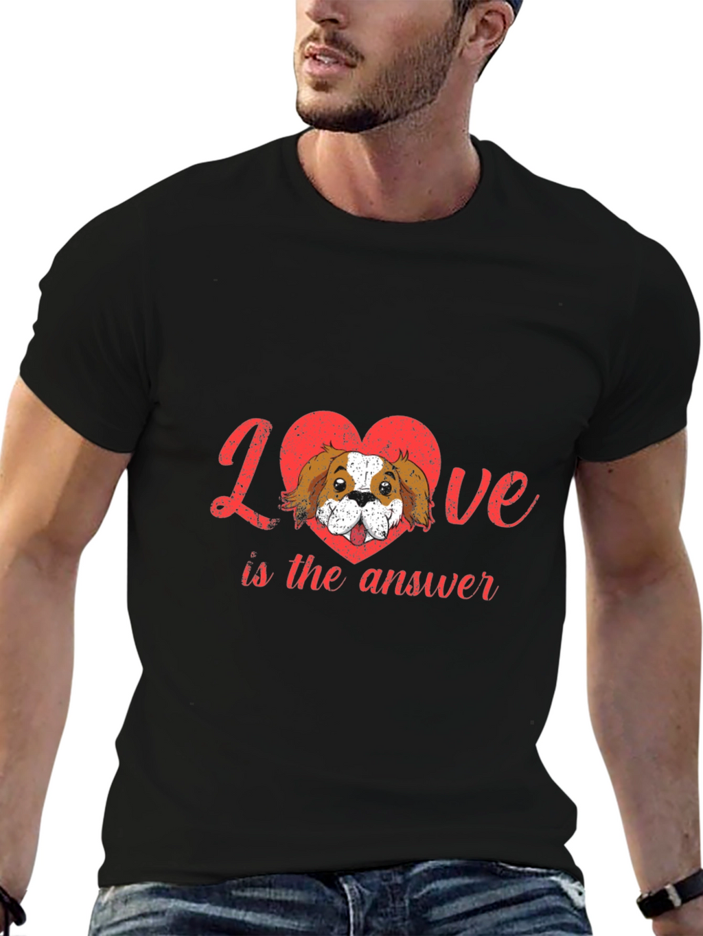Love is the Answer Dog Heart Tee