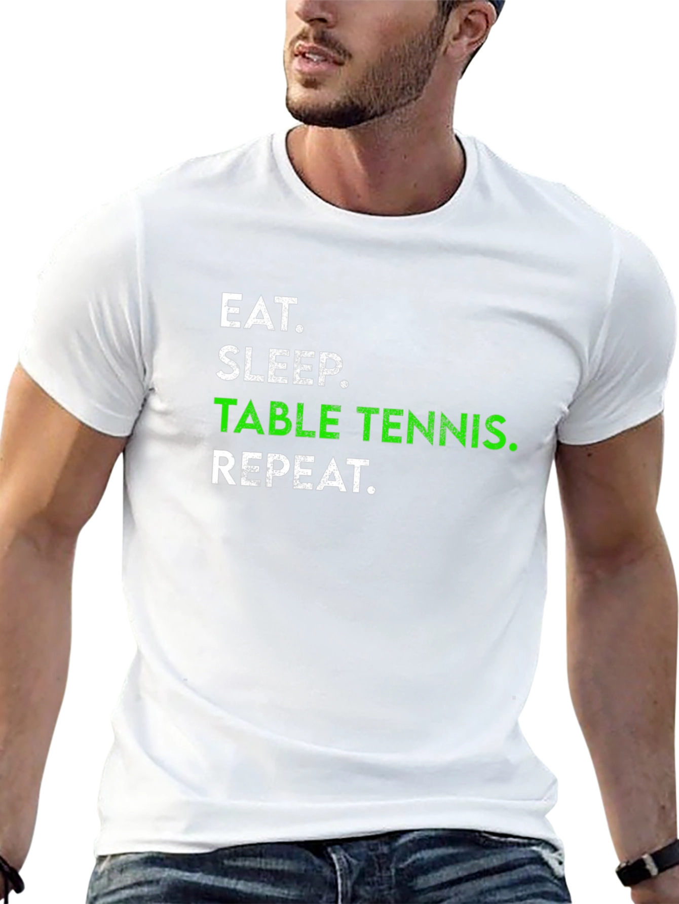 Eat Sleep Table Tennis Repeat Black T-Shirt