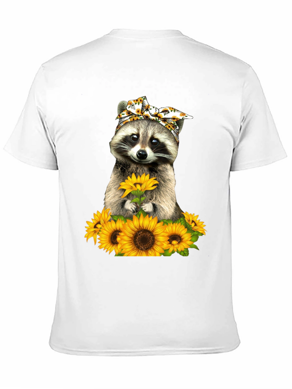 Raccoon Sunflower Graphic T-Shirt