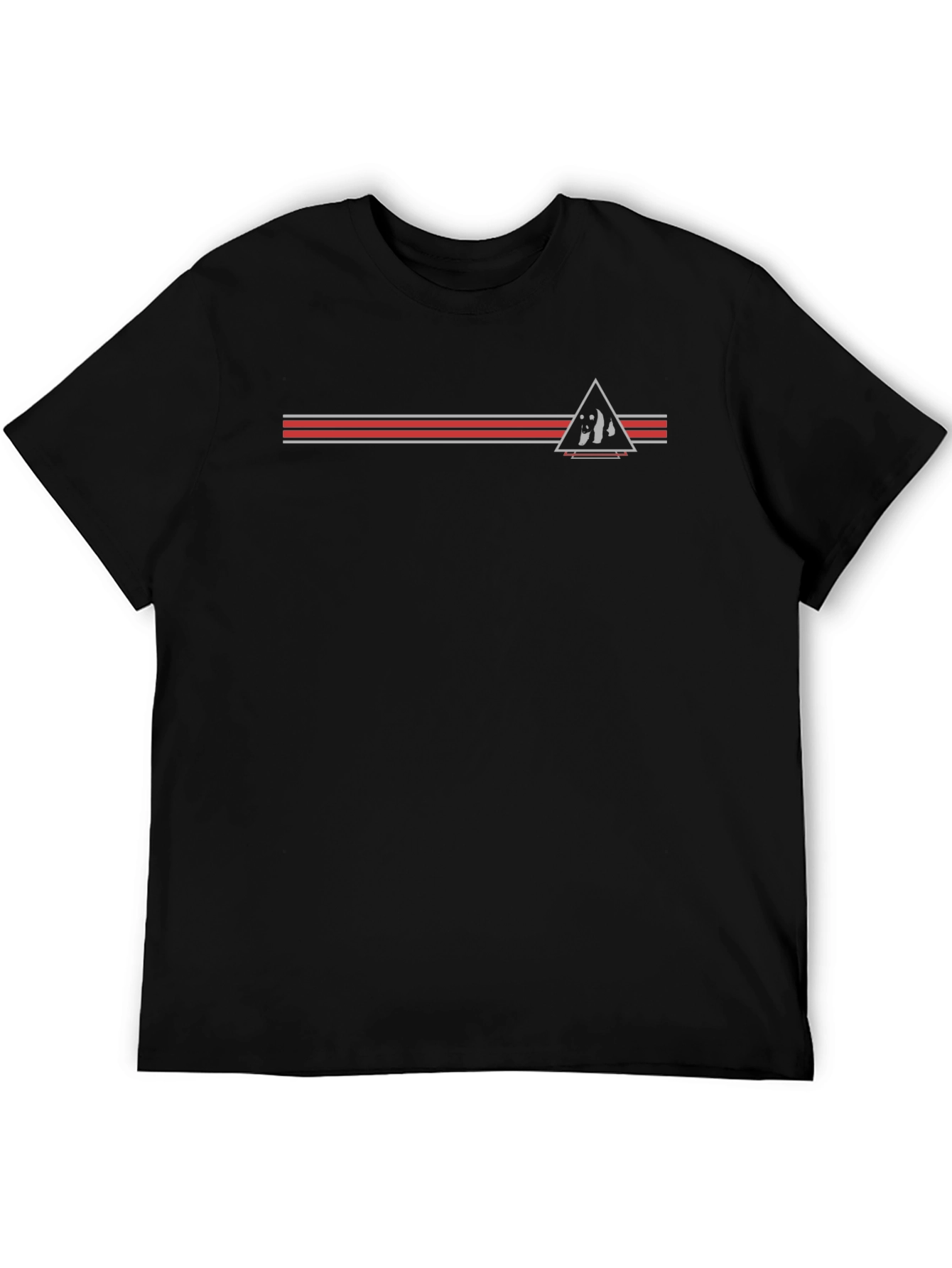 Retro Graphic T-Shirt - Black with Triangle Design