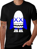 Black T-Shirt with Cartoon Character Graphic
