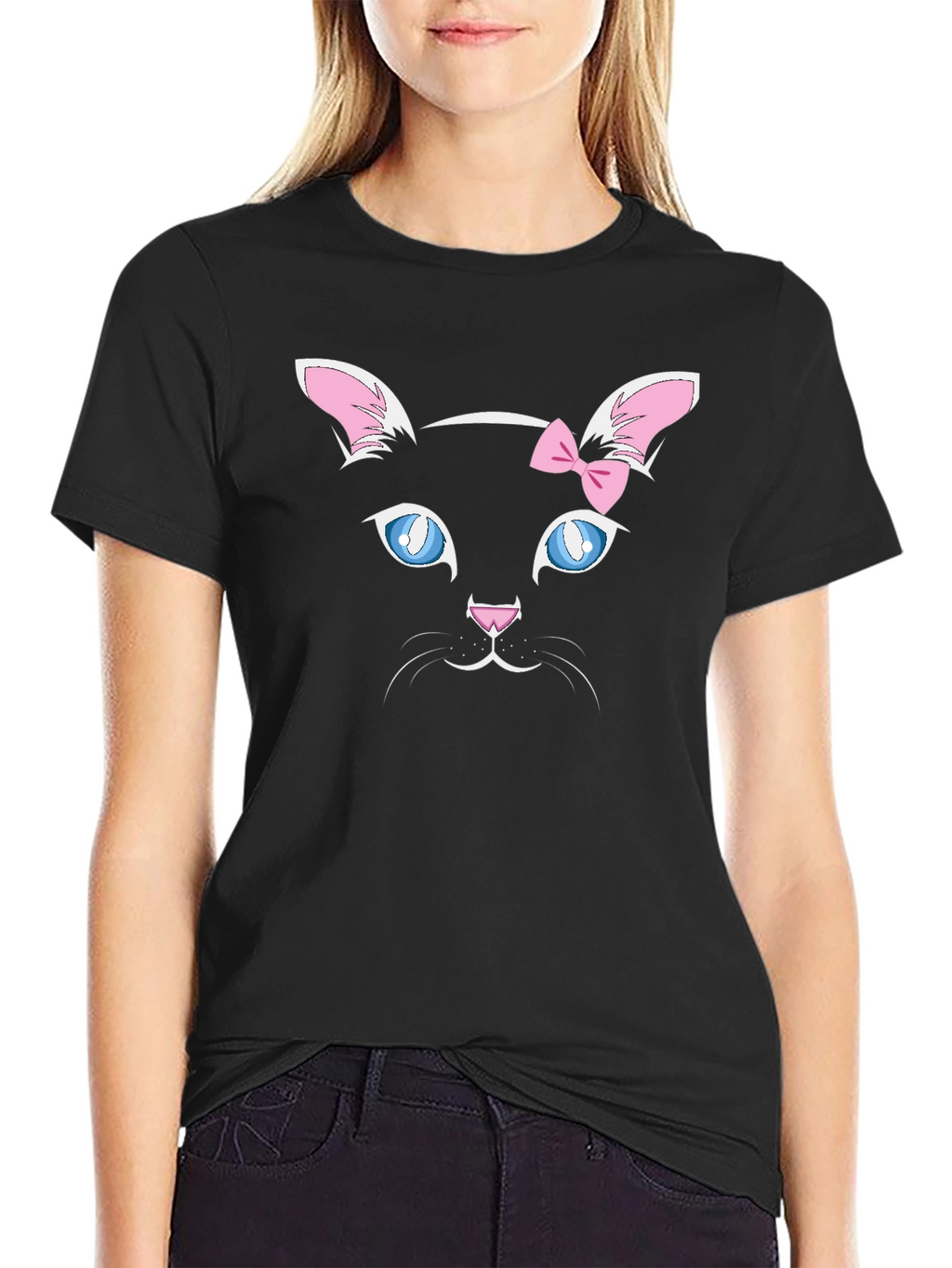 Cute Cat Face T-Shirt - Whimsical Design