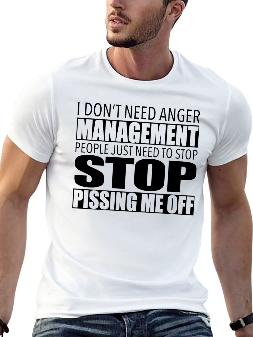 Funny Anger Management Black T-Shirt