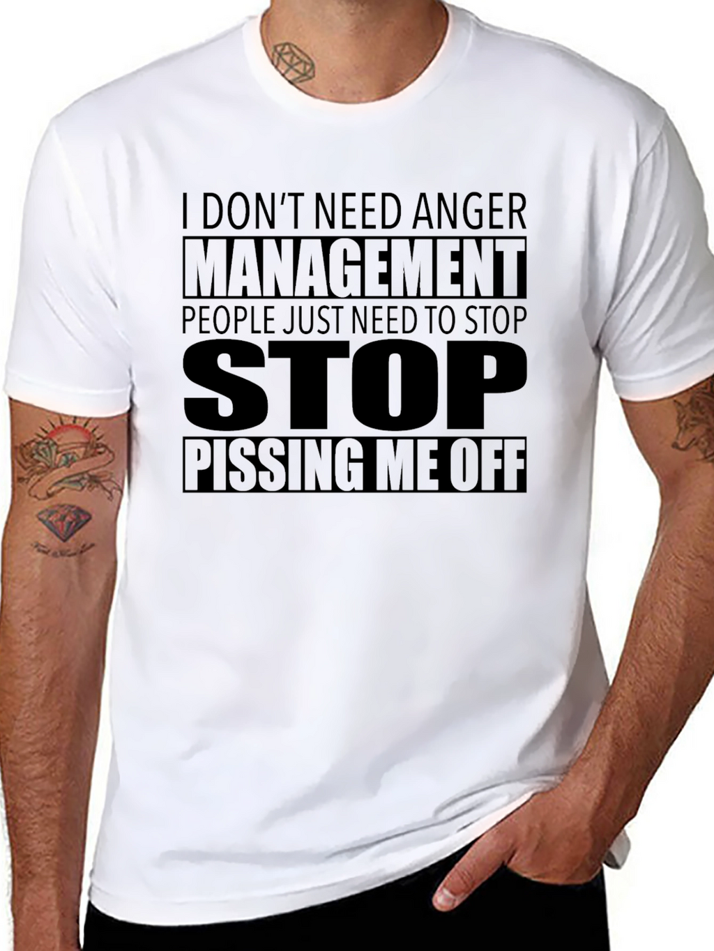 Funny Anger Management Black T-Shirt