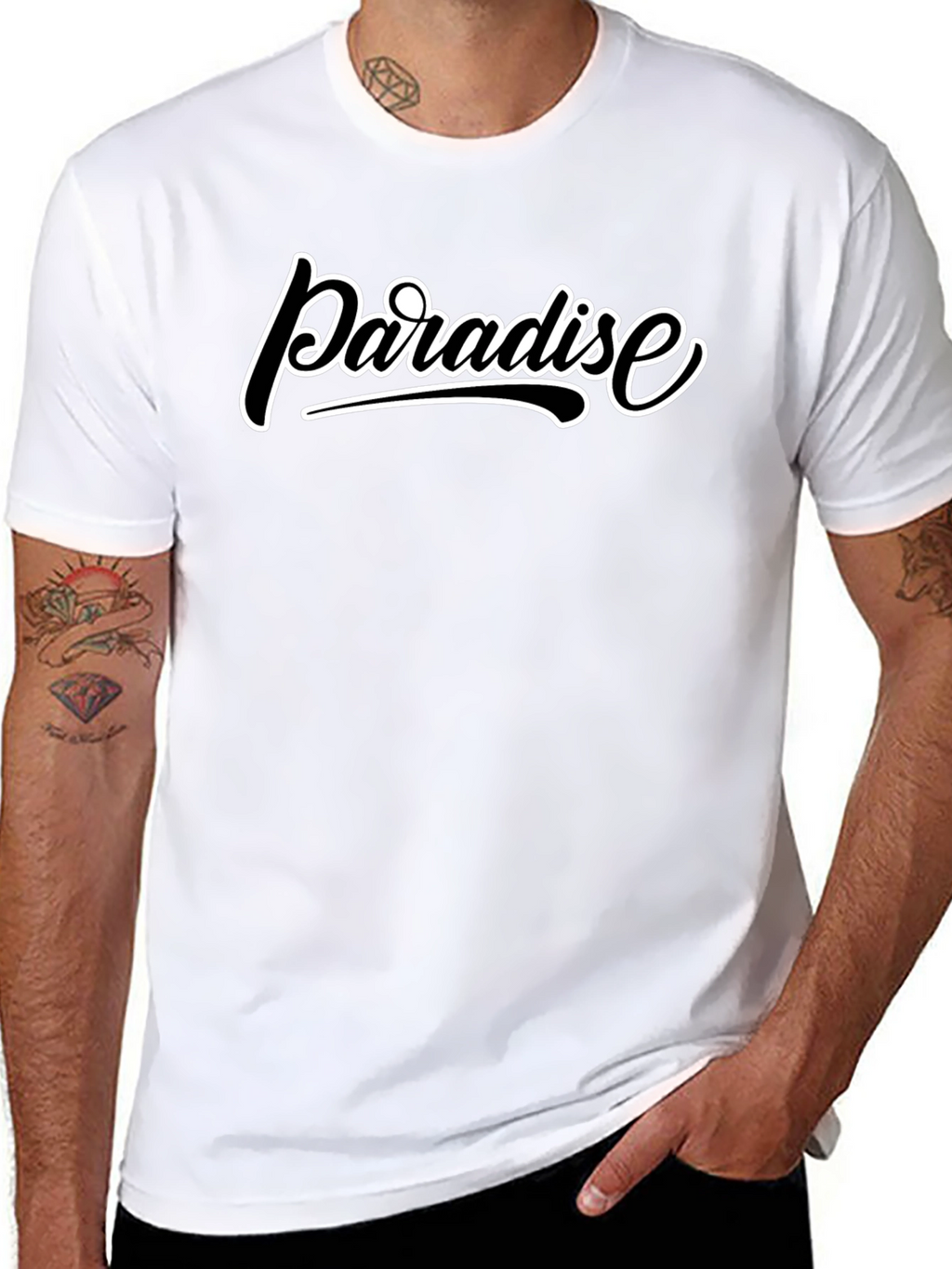 Paradise Graphic Print Black T-Shirt