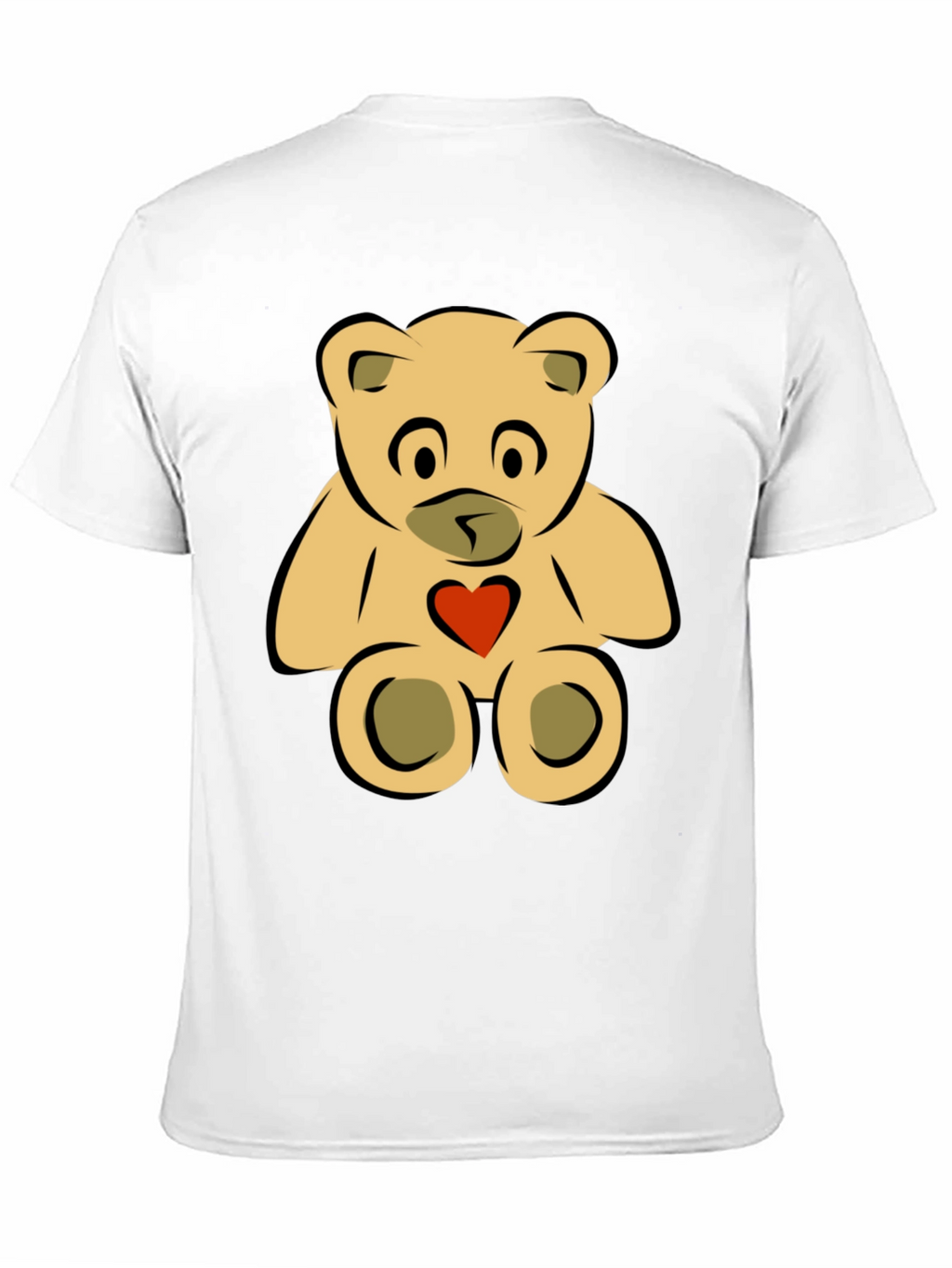 Cute Teddy Bear Graphic Tee - Black