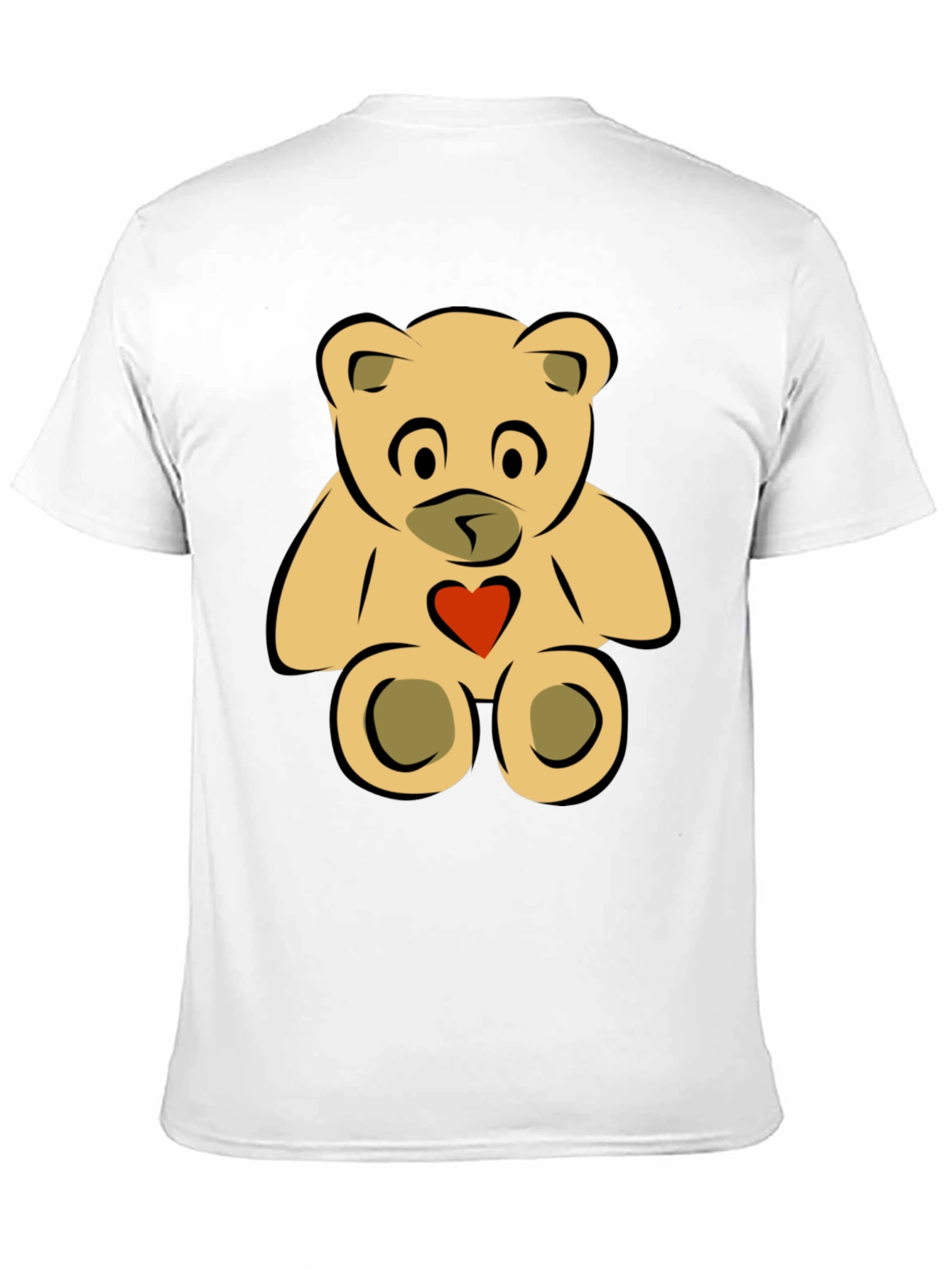 Cute Teddy Bear Graphic Tee - Black