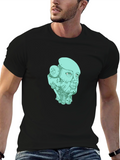 Robot Head Graphic T-Shirt - Black