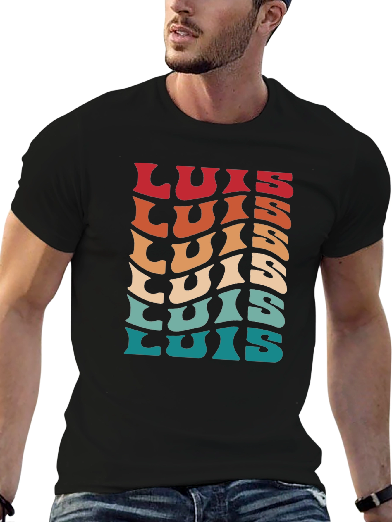 Retro Luis Name T-Shirt - Personalized Gift