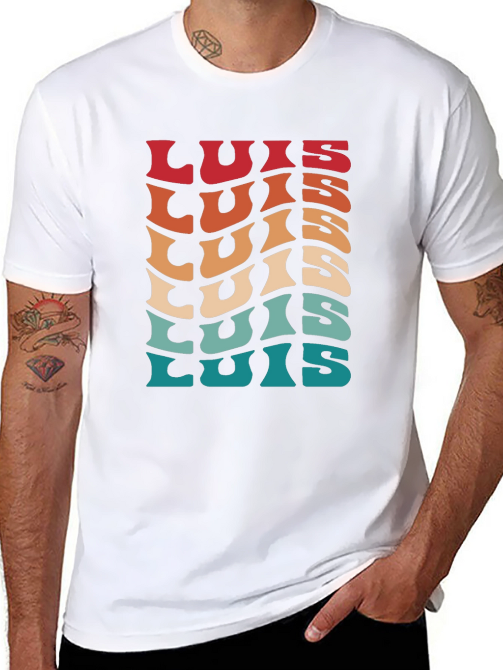 Retro Luis Name T-Shirt - Personalized Gift