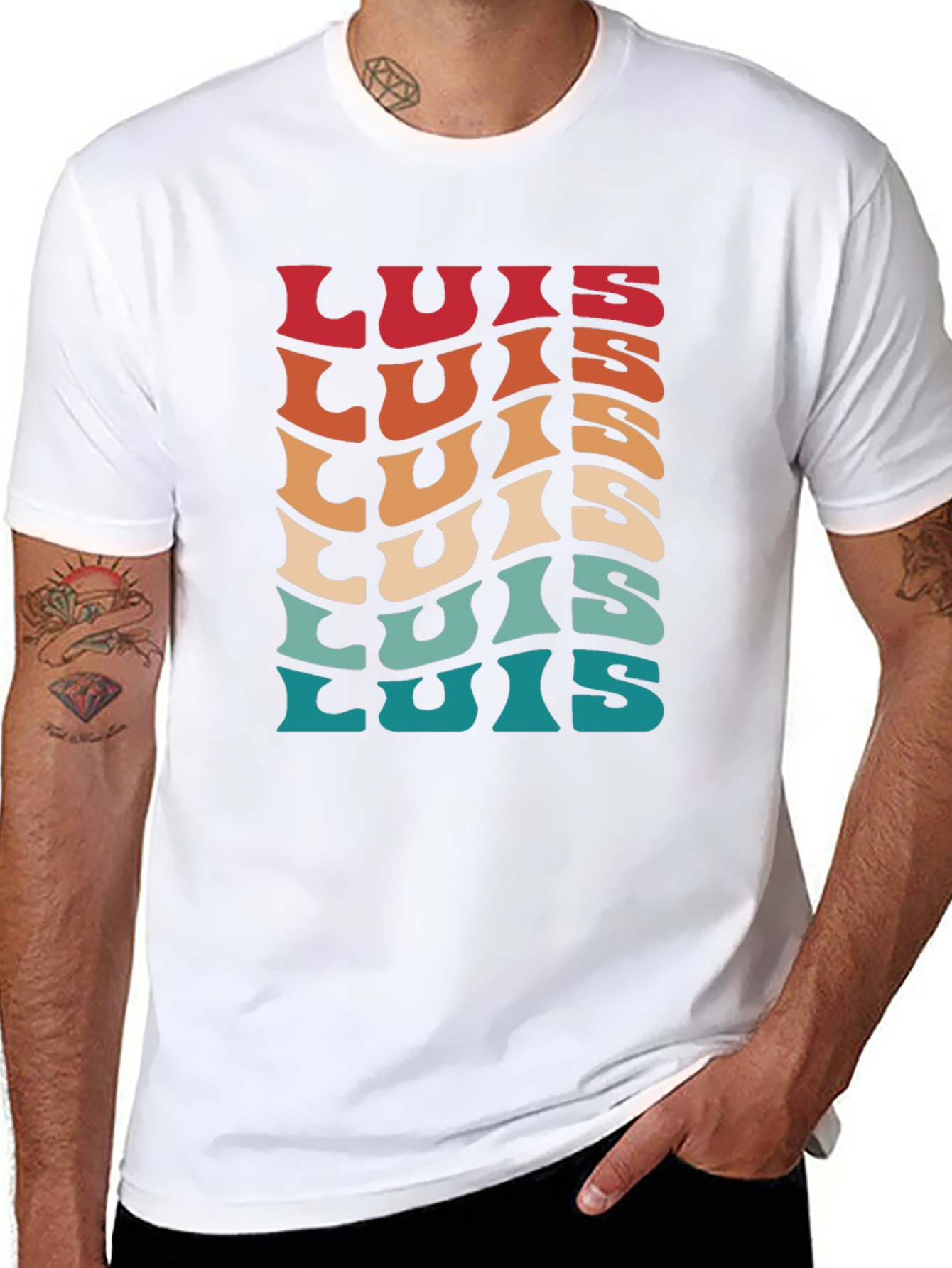 Retro Luis Name T-Shirt - Personalized Gift